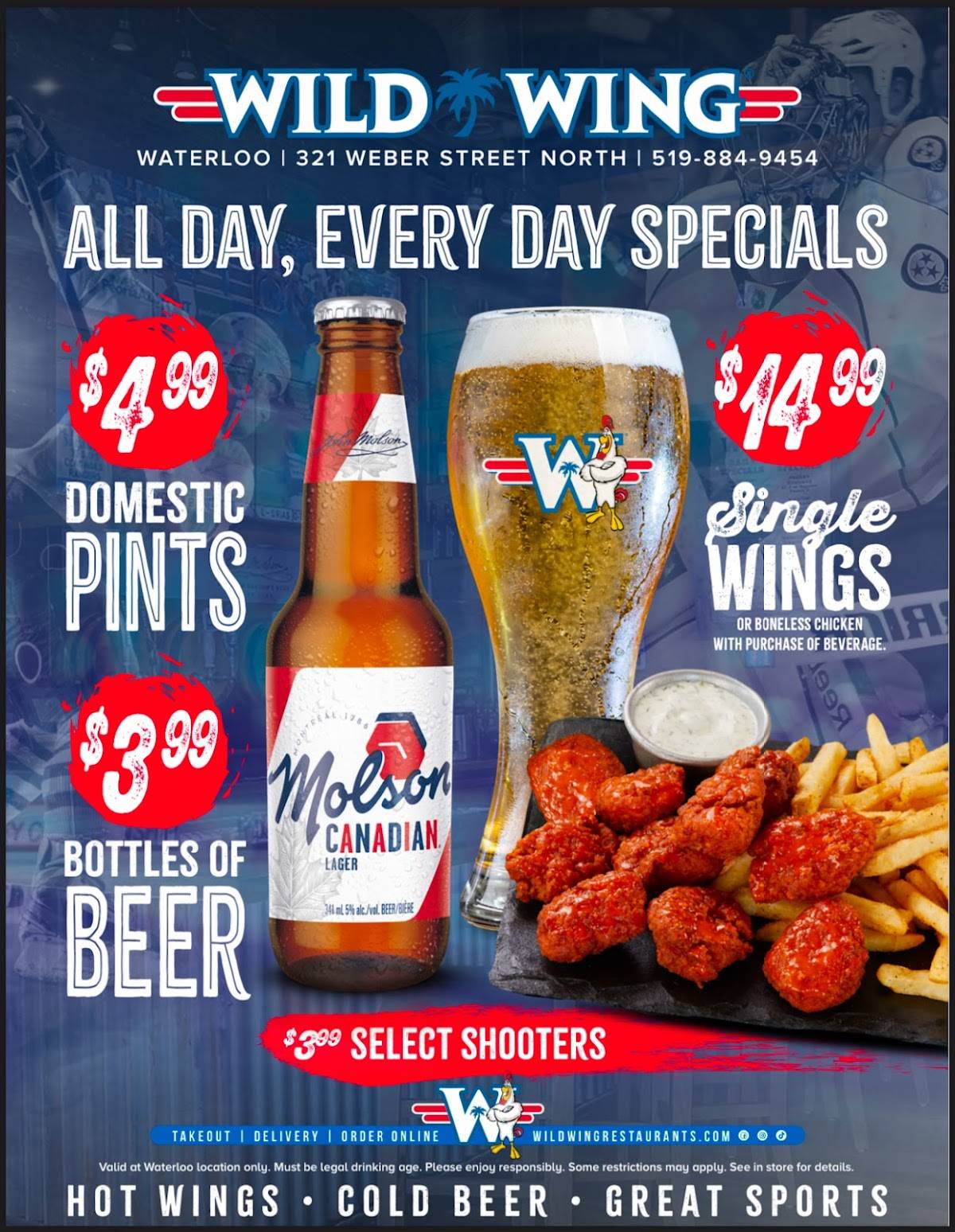 Menu de Wild Wing