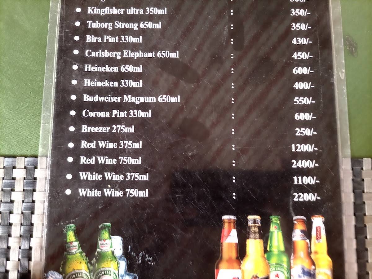 Winds Restaurant menu