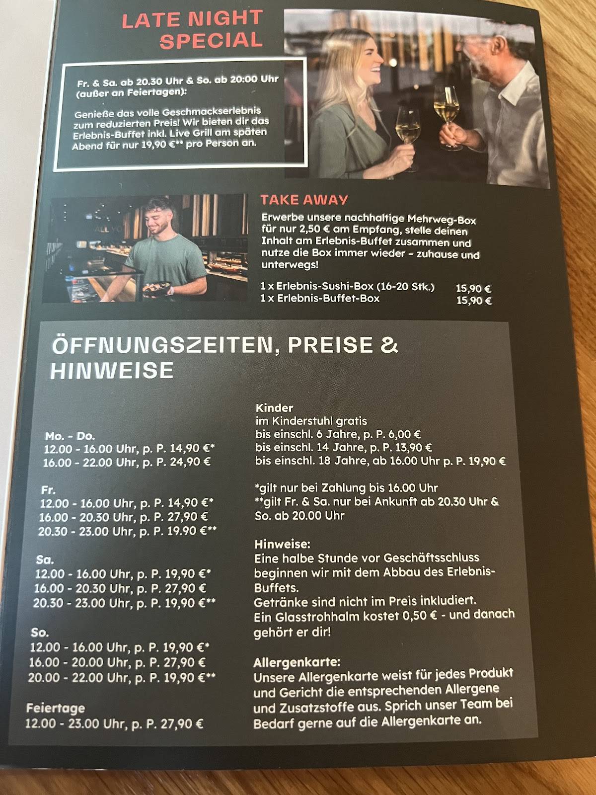 Menu de XIAO Köln