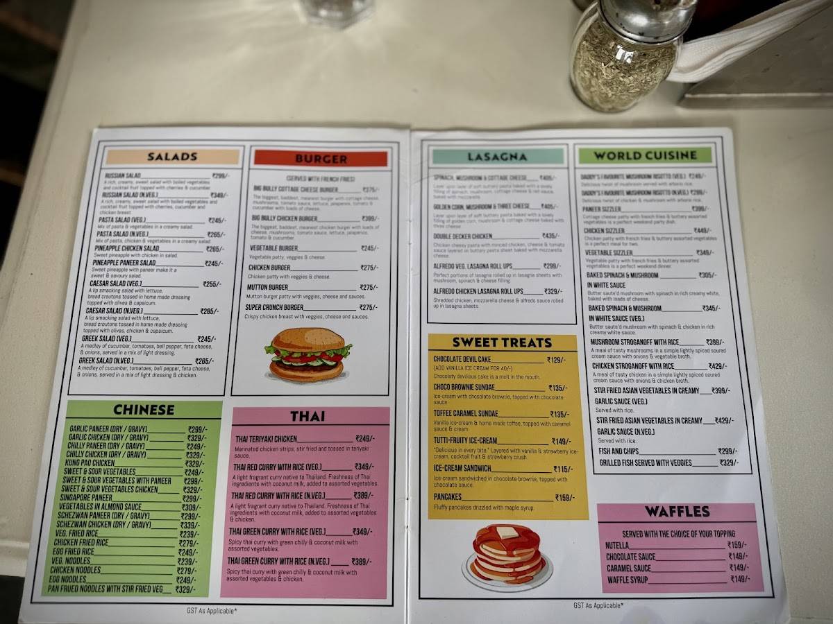 Y Cafe & Restaurant - Best Café in Dehradun menu