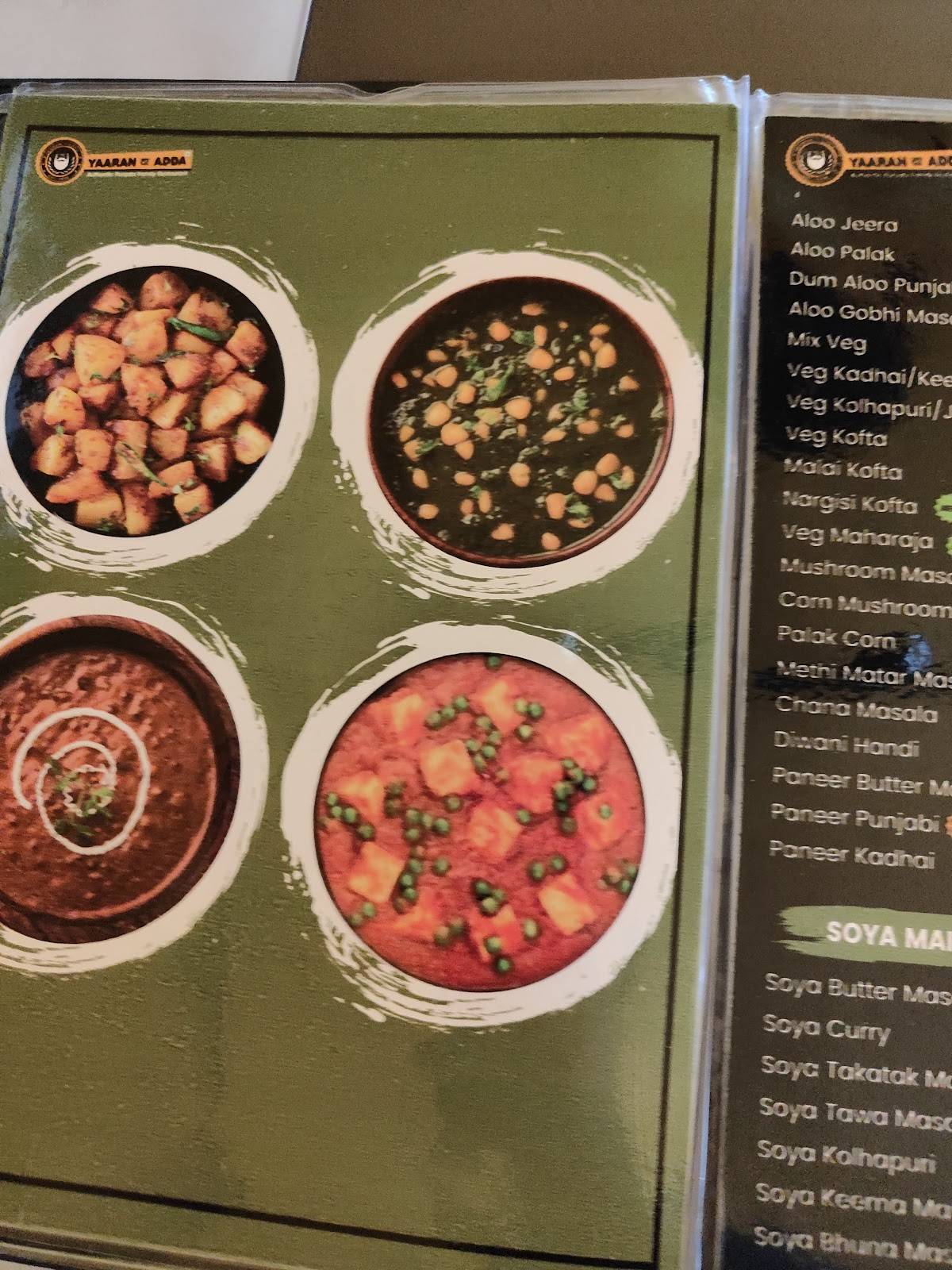 Yaaran Da Adda menu