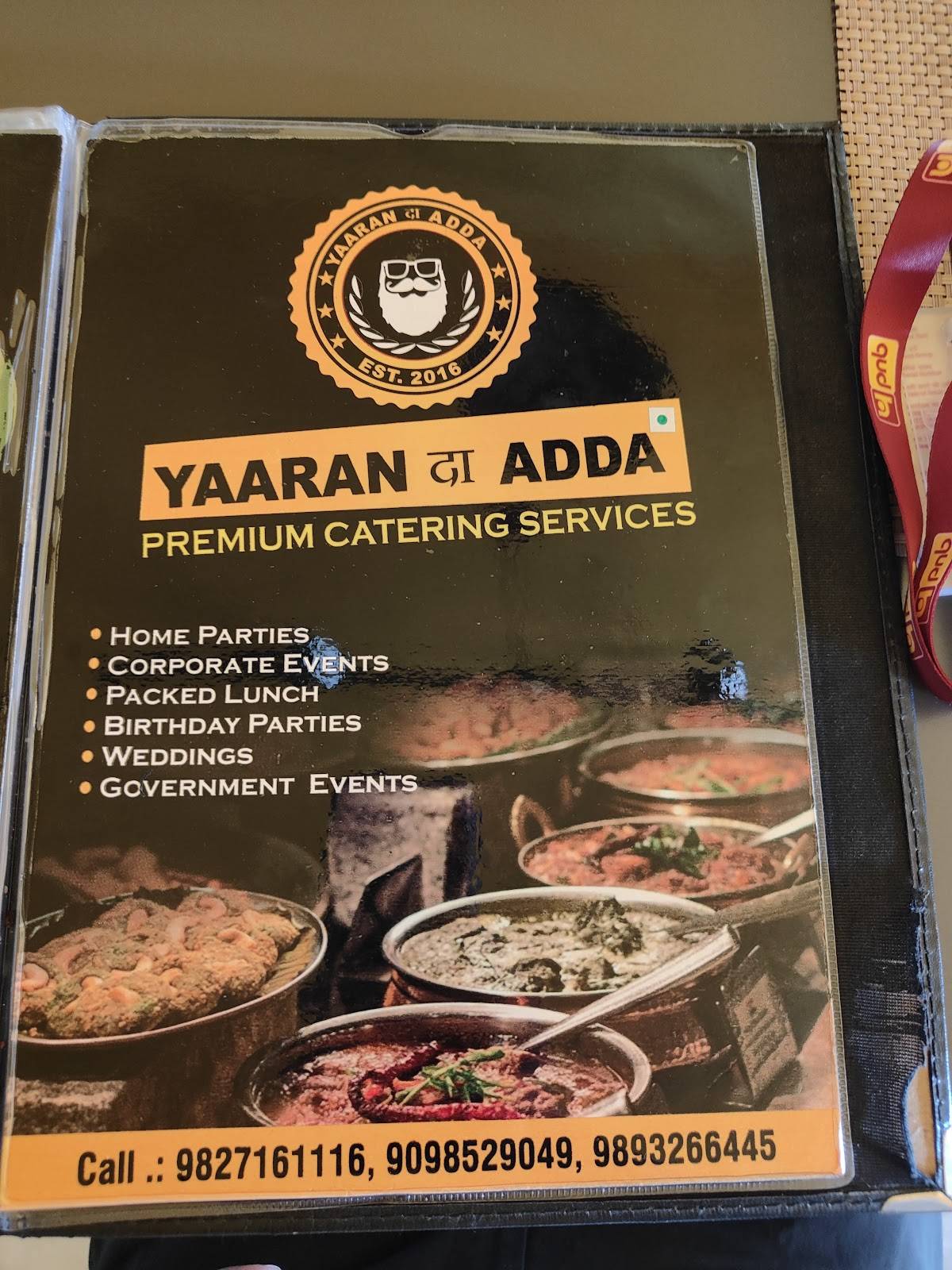 Yaaran Da Adda menu
