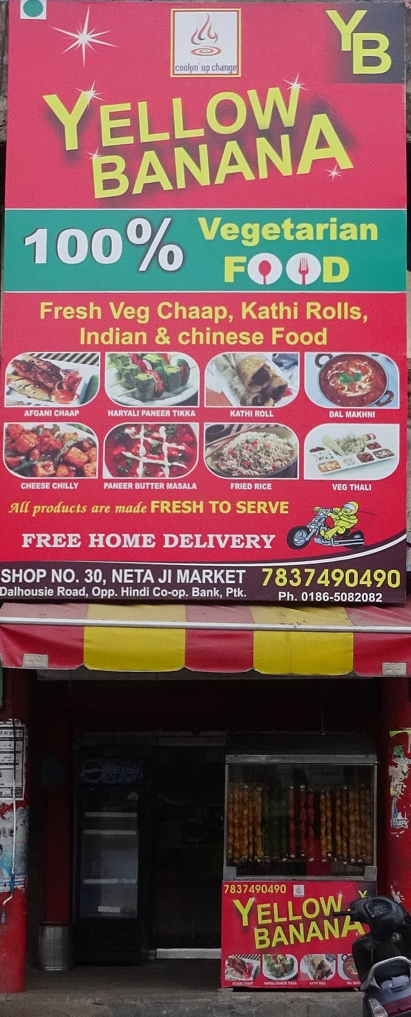 Yellow Banana menu
