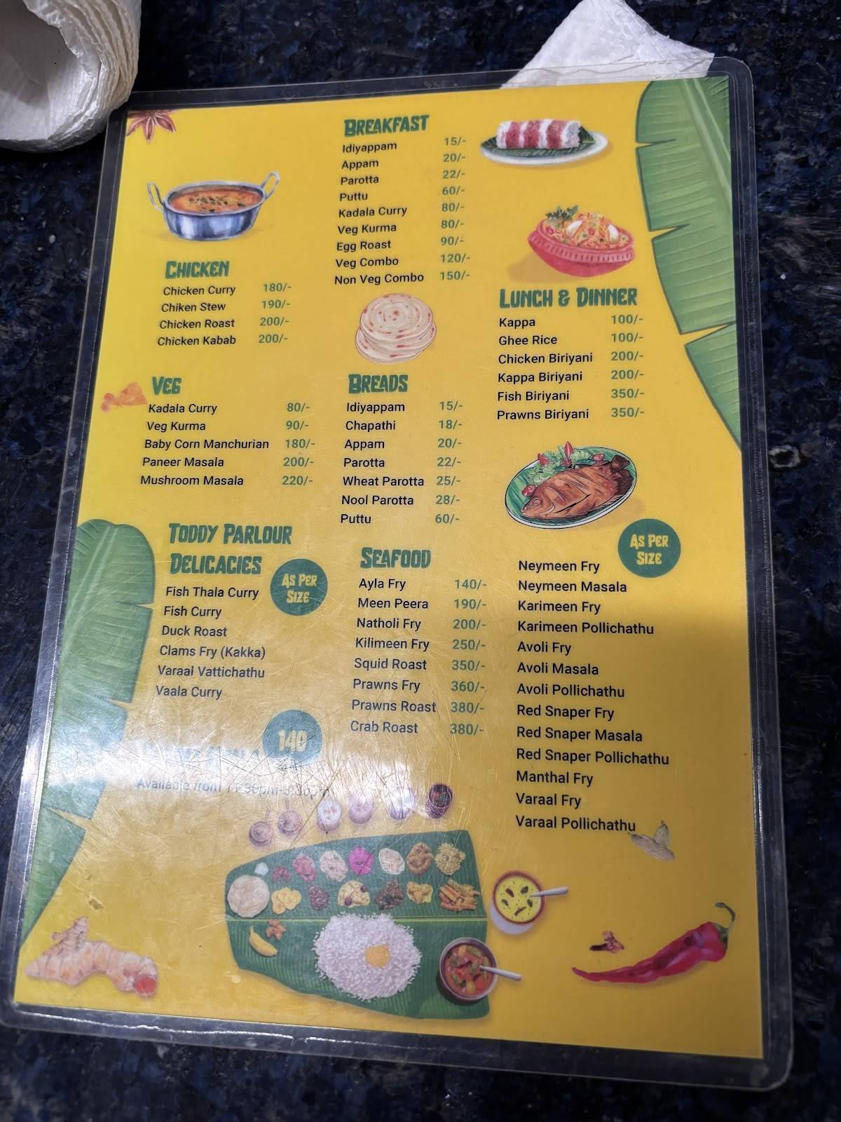 Yumm Keralam menu