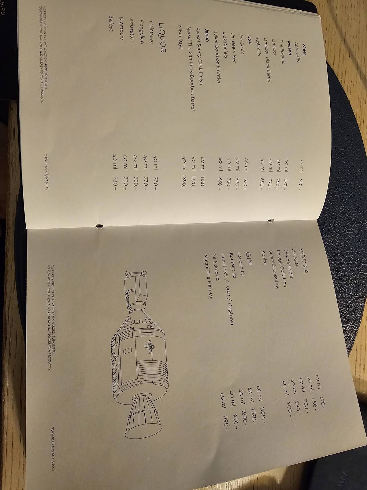 Menu de Yura