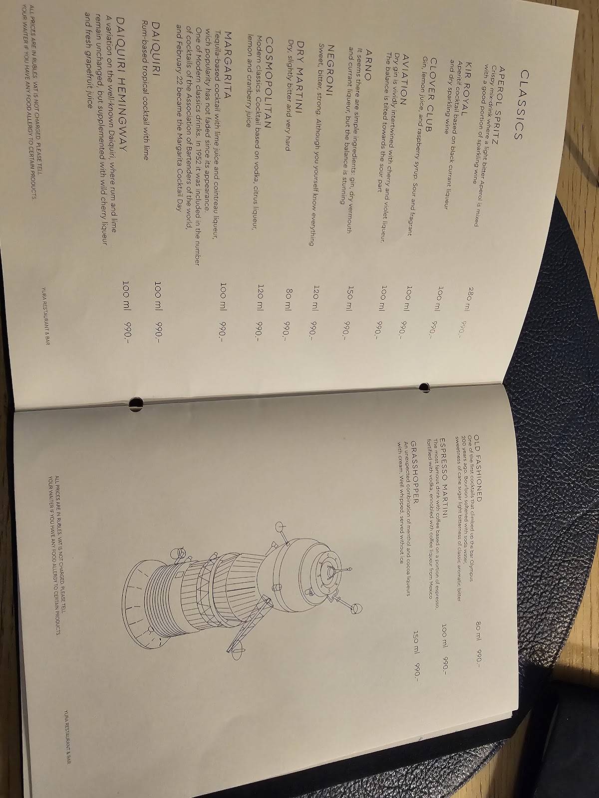 Menu de Yura