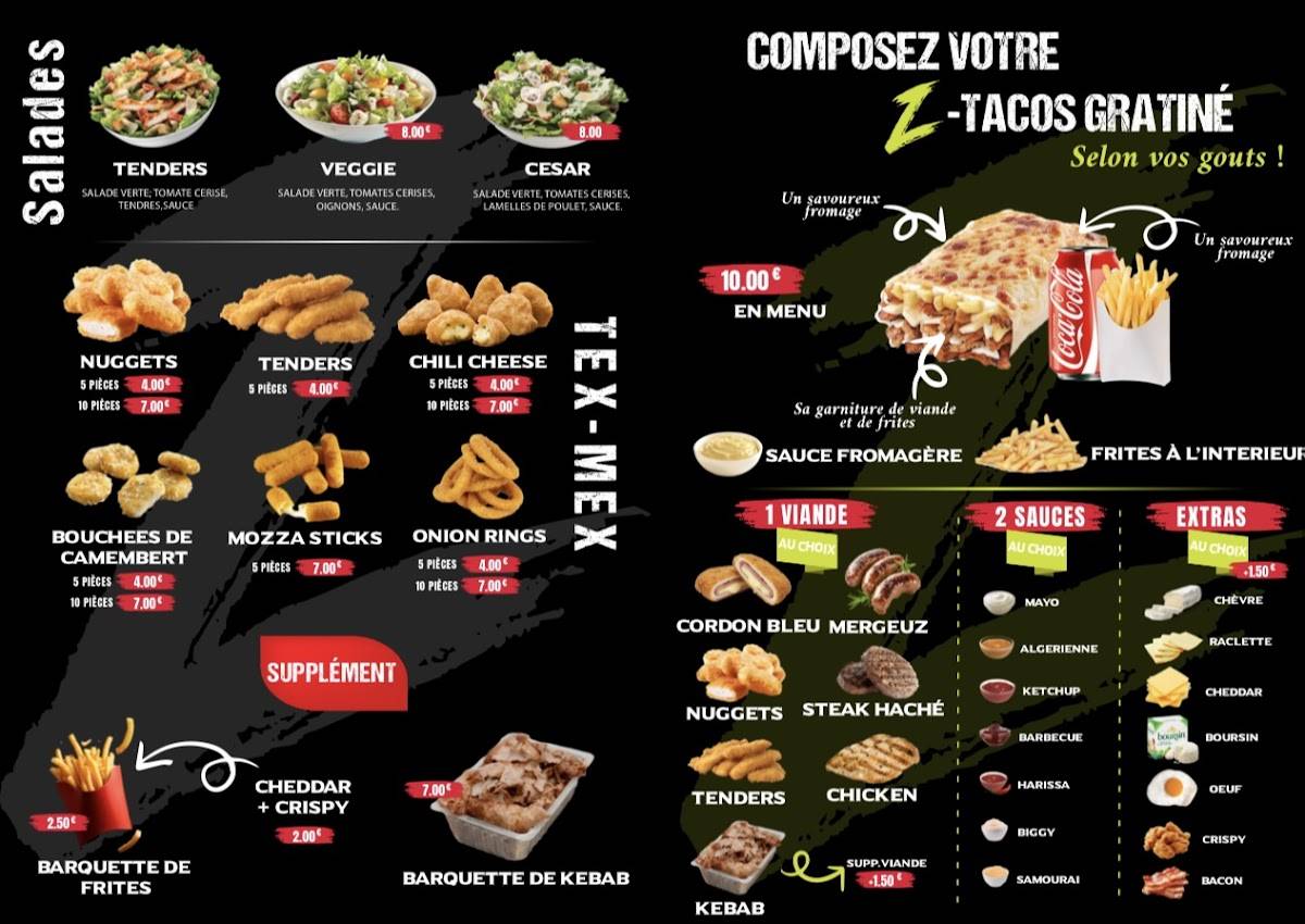 Menu de Z TACOS