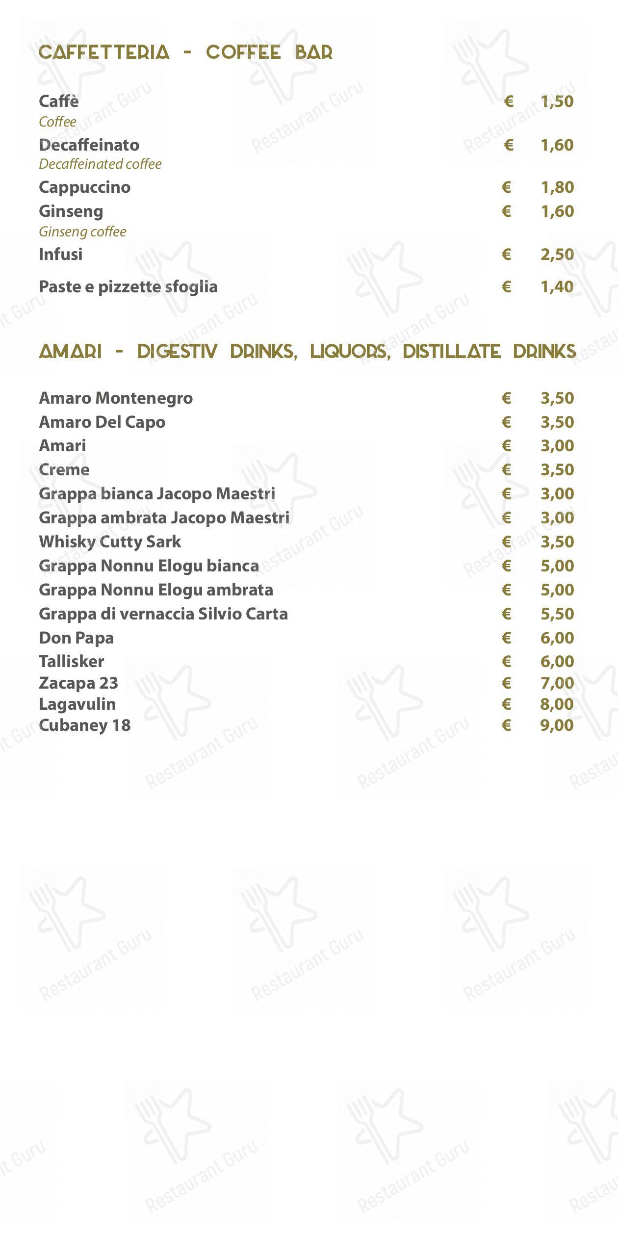 Menu di Zenith Ristorante Pizzeria Enoteco - Menu