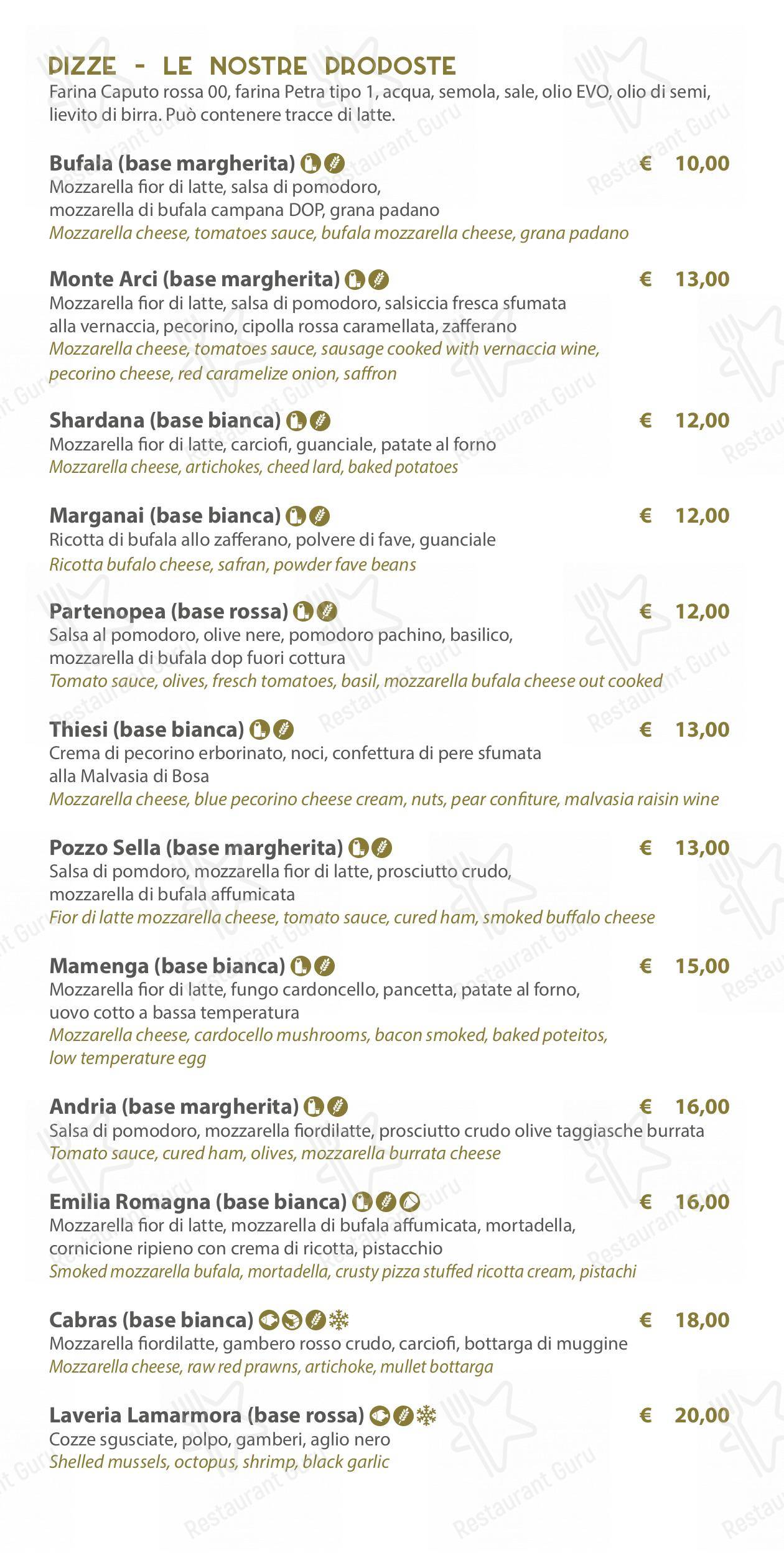 Menu per Zenith Ristorante Pizzeria Enoteco in Iglesias