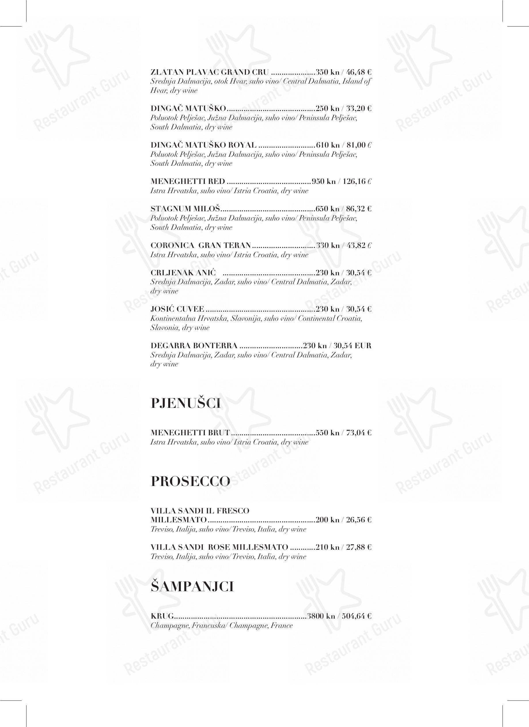 menu-at-sphinx-pub-bar-zadar