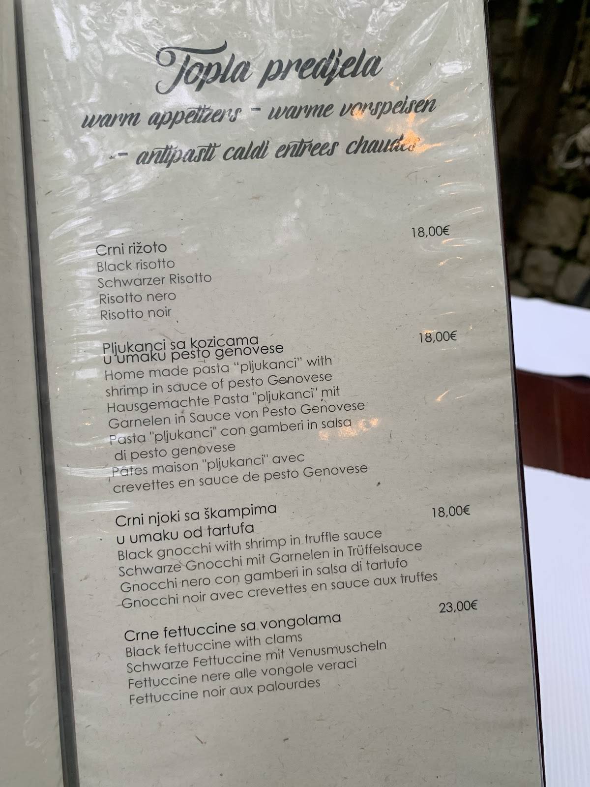 Menu di Restoran Konoba Martinac 