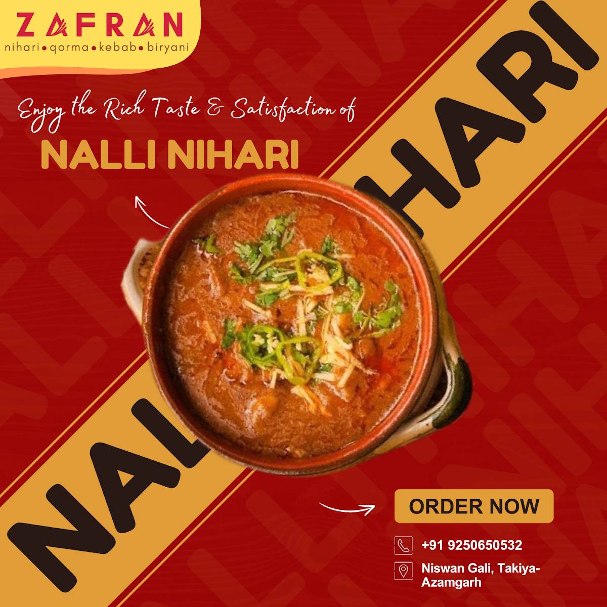 Zafran menu
