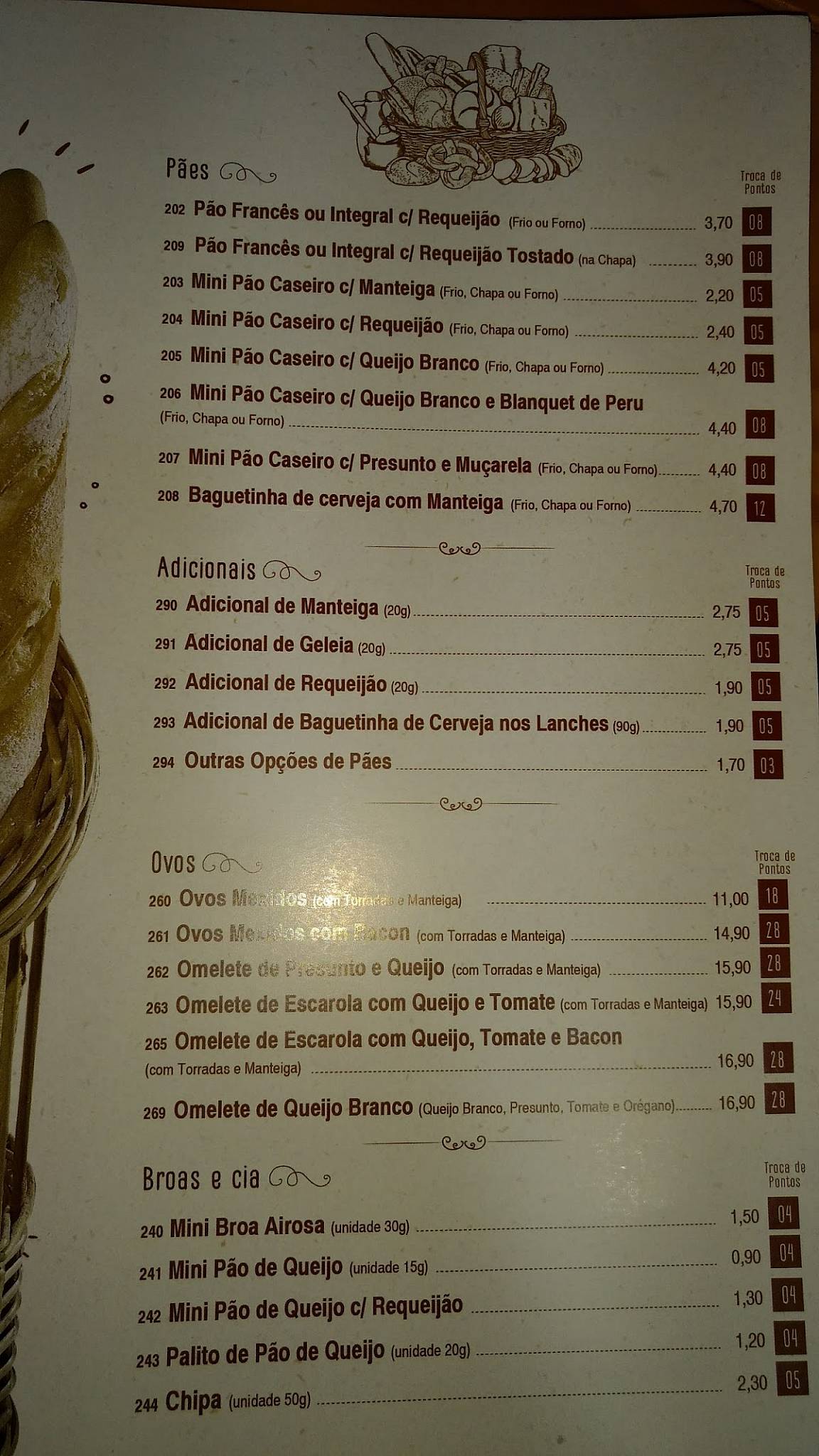 Zappa's Pães e Tentações - Belvedere cardápio