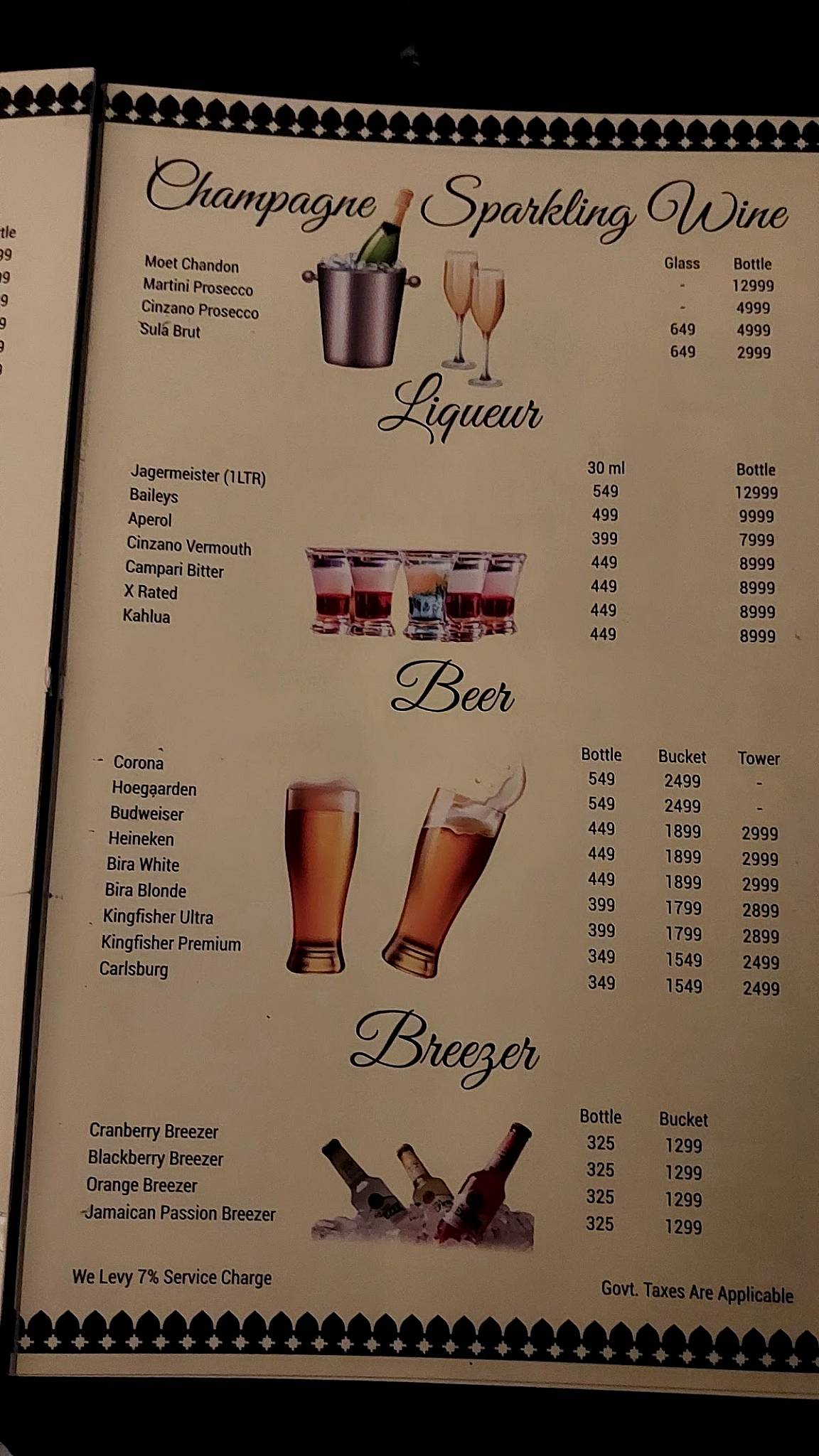 Zarza Club and Terrace Jaipur menu