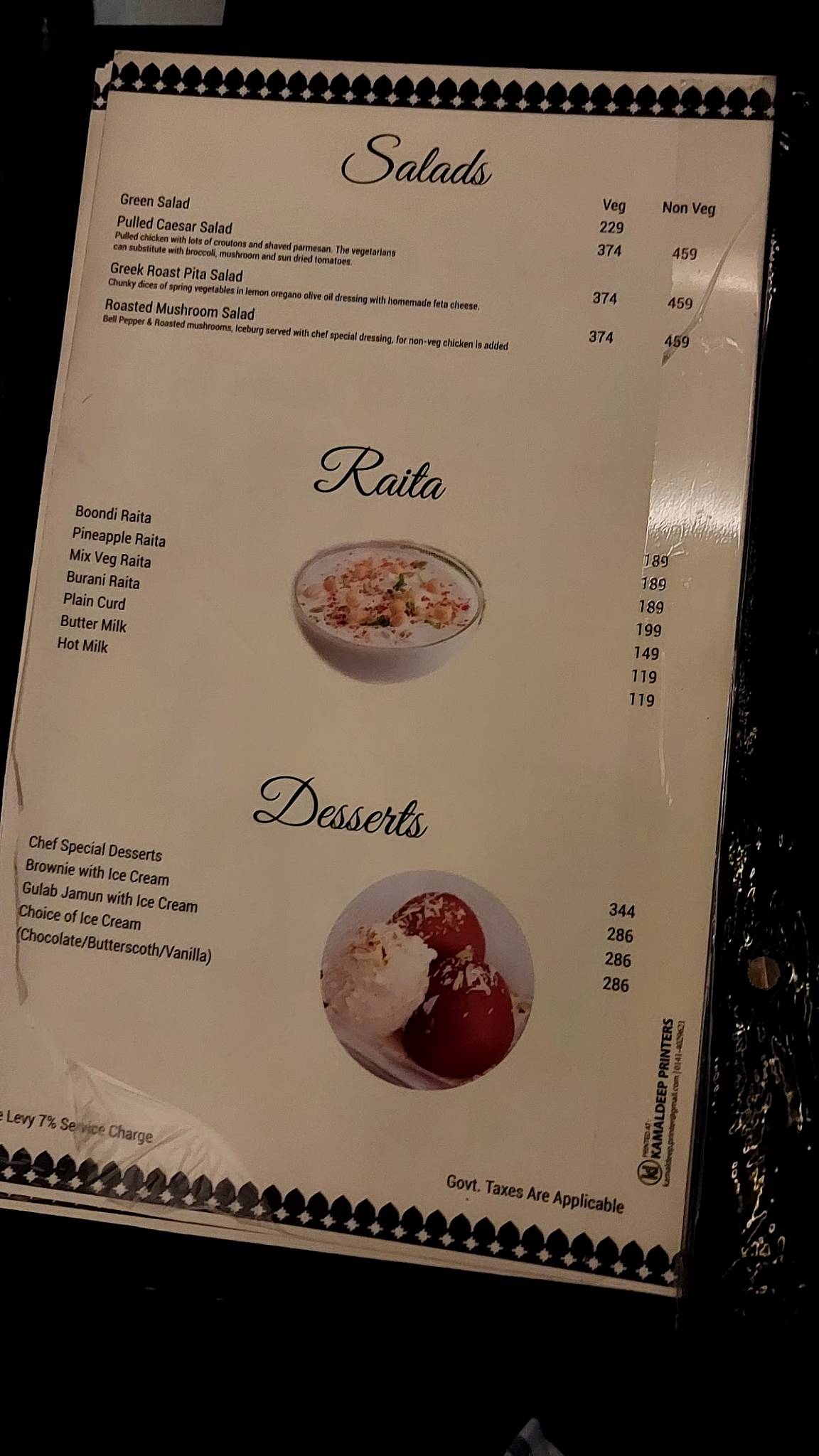 Zarza Club and Terrace Jaipur menu