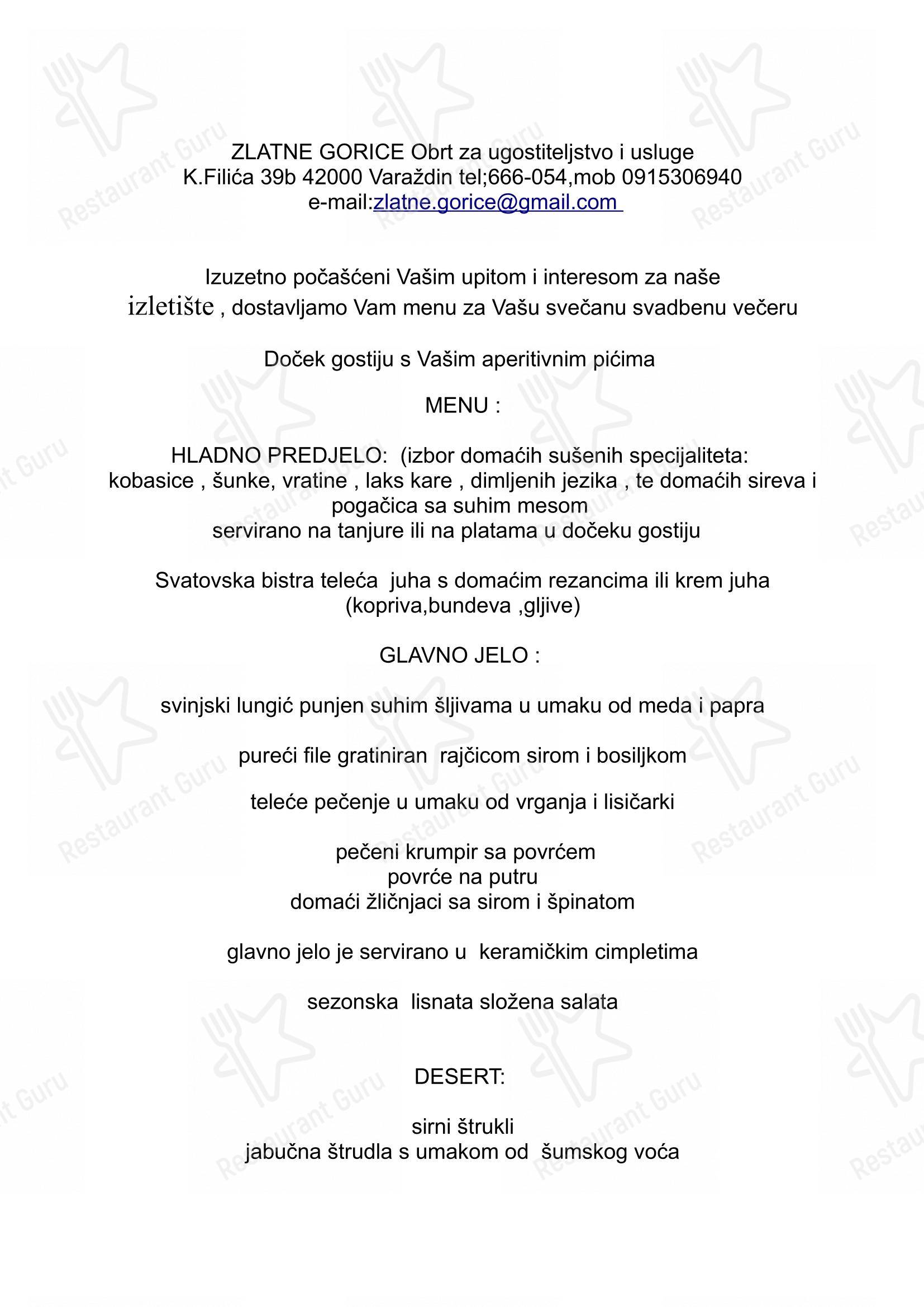 Детское per Zlatne Gorice ristorante