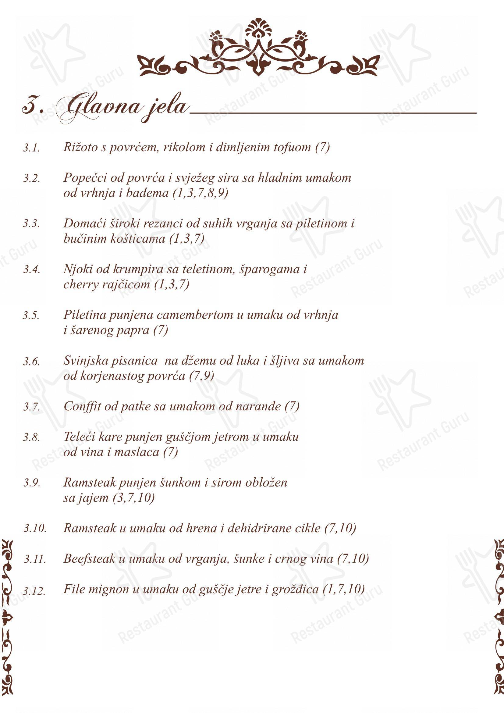 Menu per Zlatne Gorice in Varaždin Breg