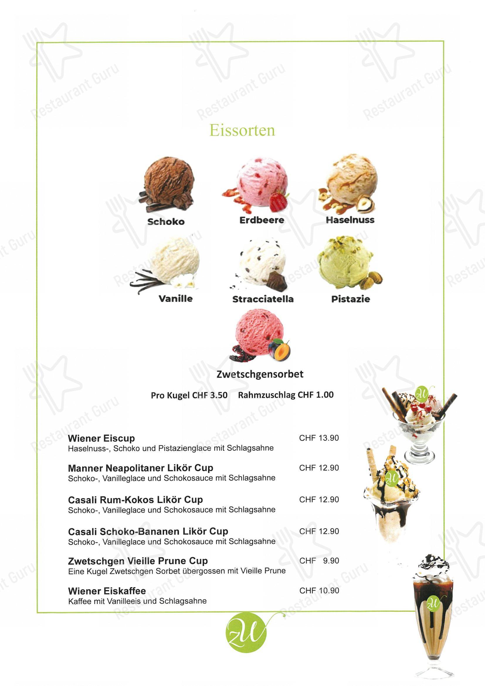 Menu per Zum Wiener Restaurant in Langenthal