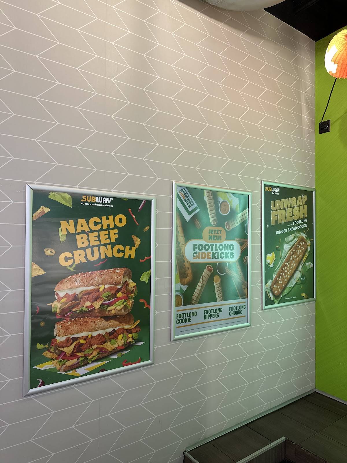 Menu di Subway Zürich HB 