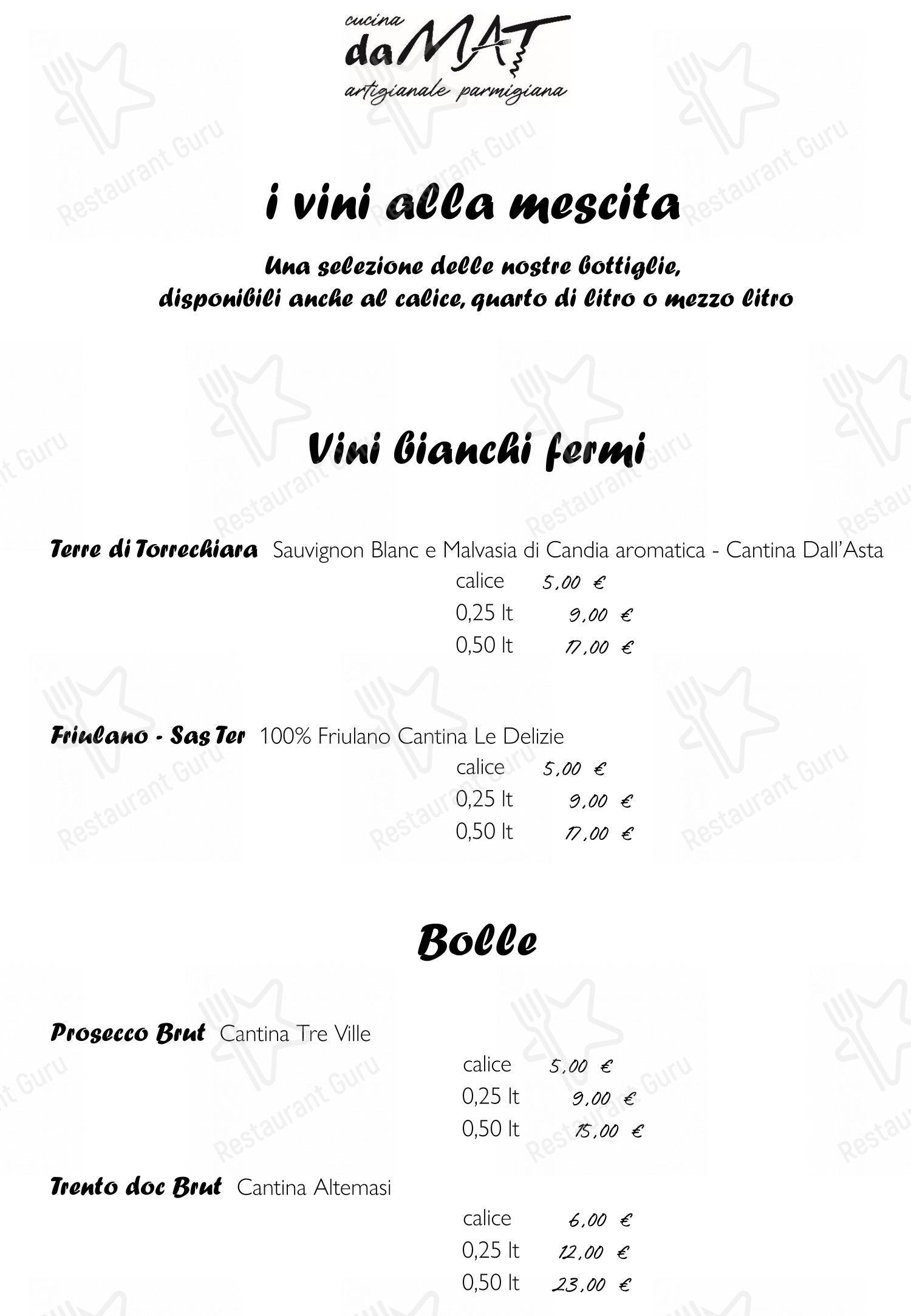 daMAT Giovane Italia in Parma - Menu bar