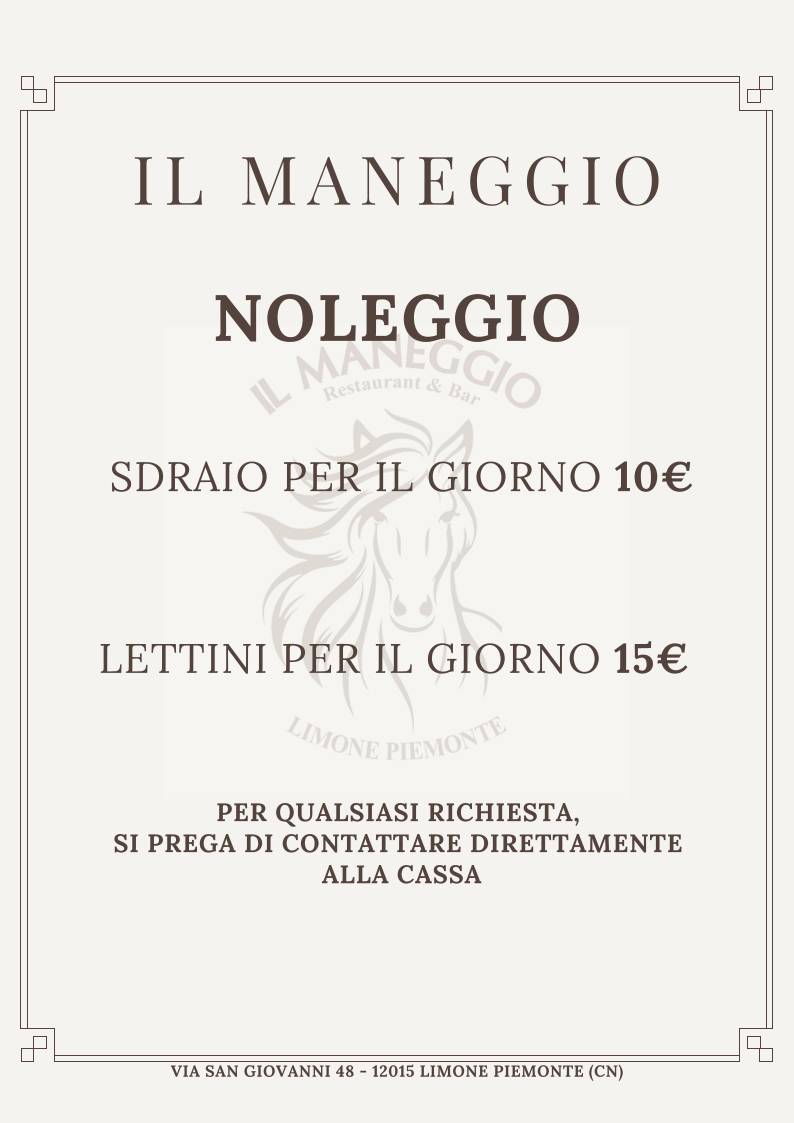 Menu di Il Maneggio ristorante 