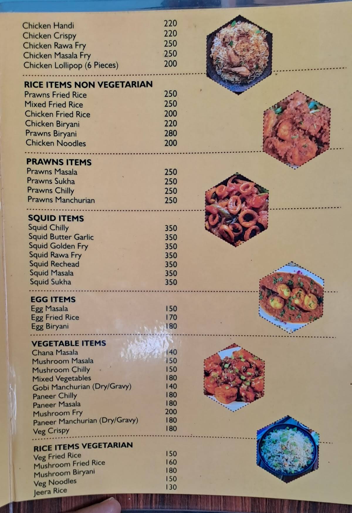 kinara bar n restaurant menu