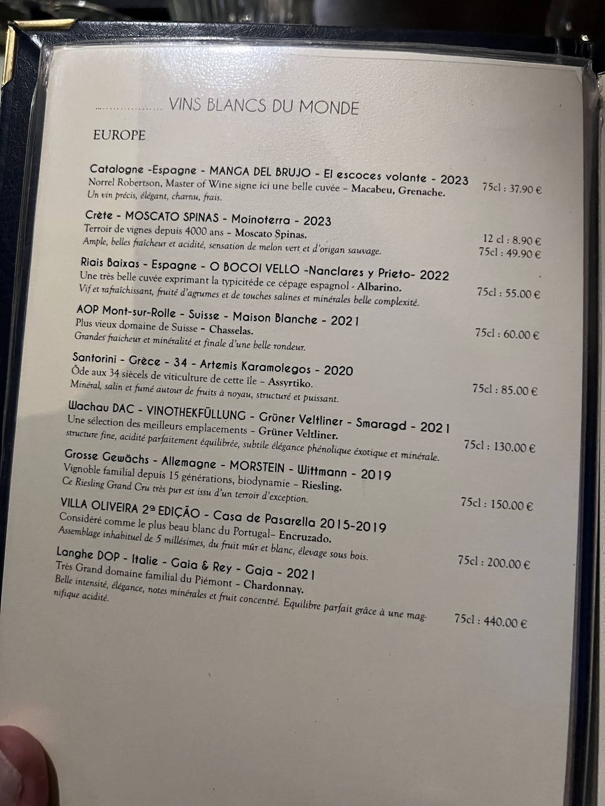 Menu de l'Astrolabe