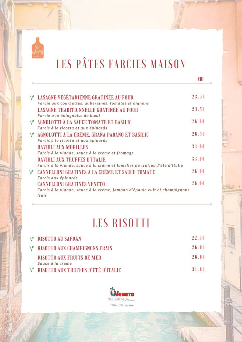 Menu di le Veneto 