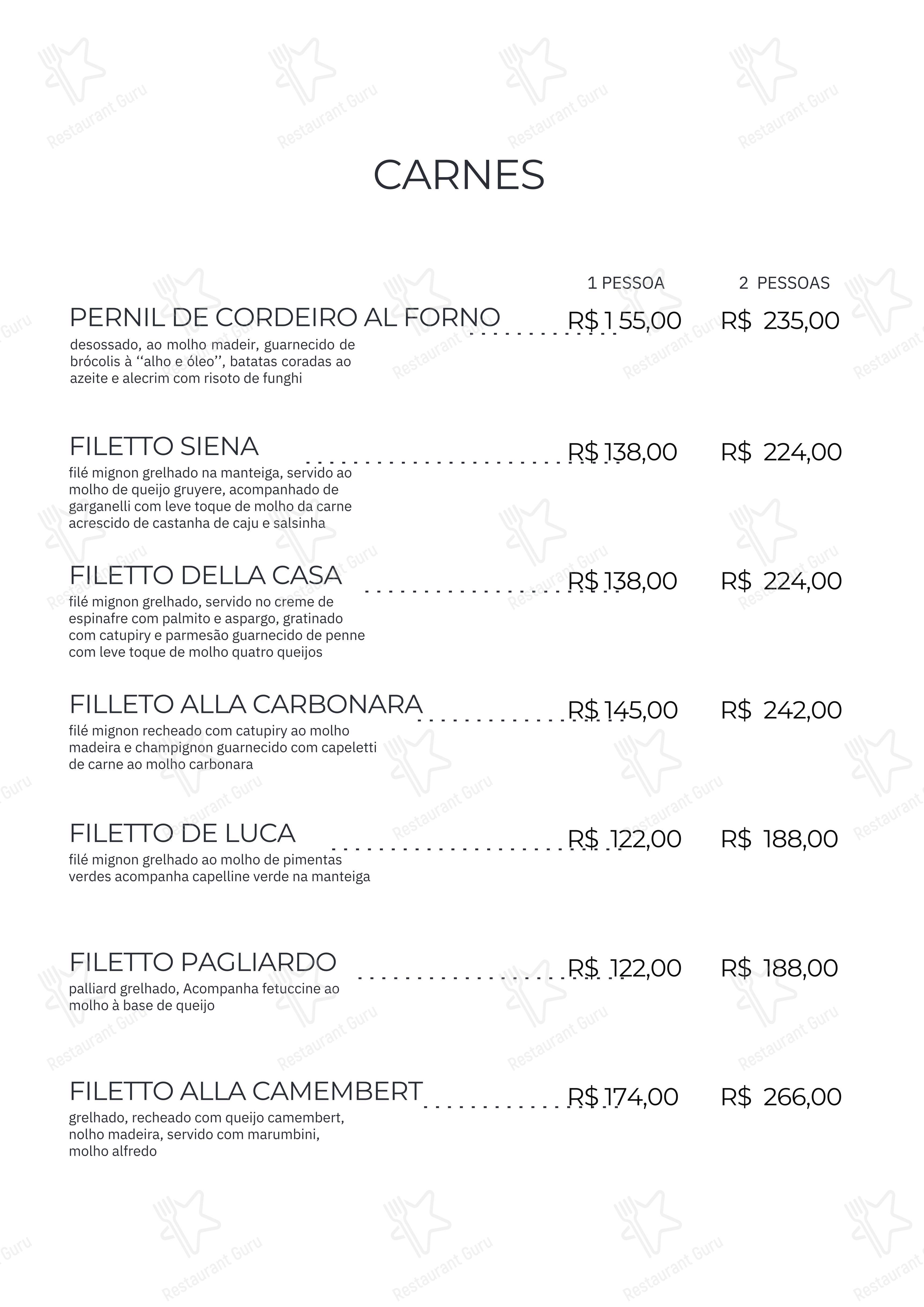 Artesanalli Massas & Molhos em Campinas - Menu