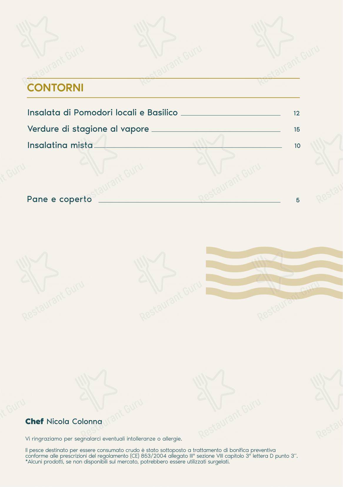 Menu bar per Balzi Rossi in Grimaldi