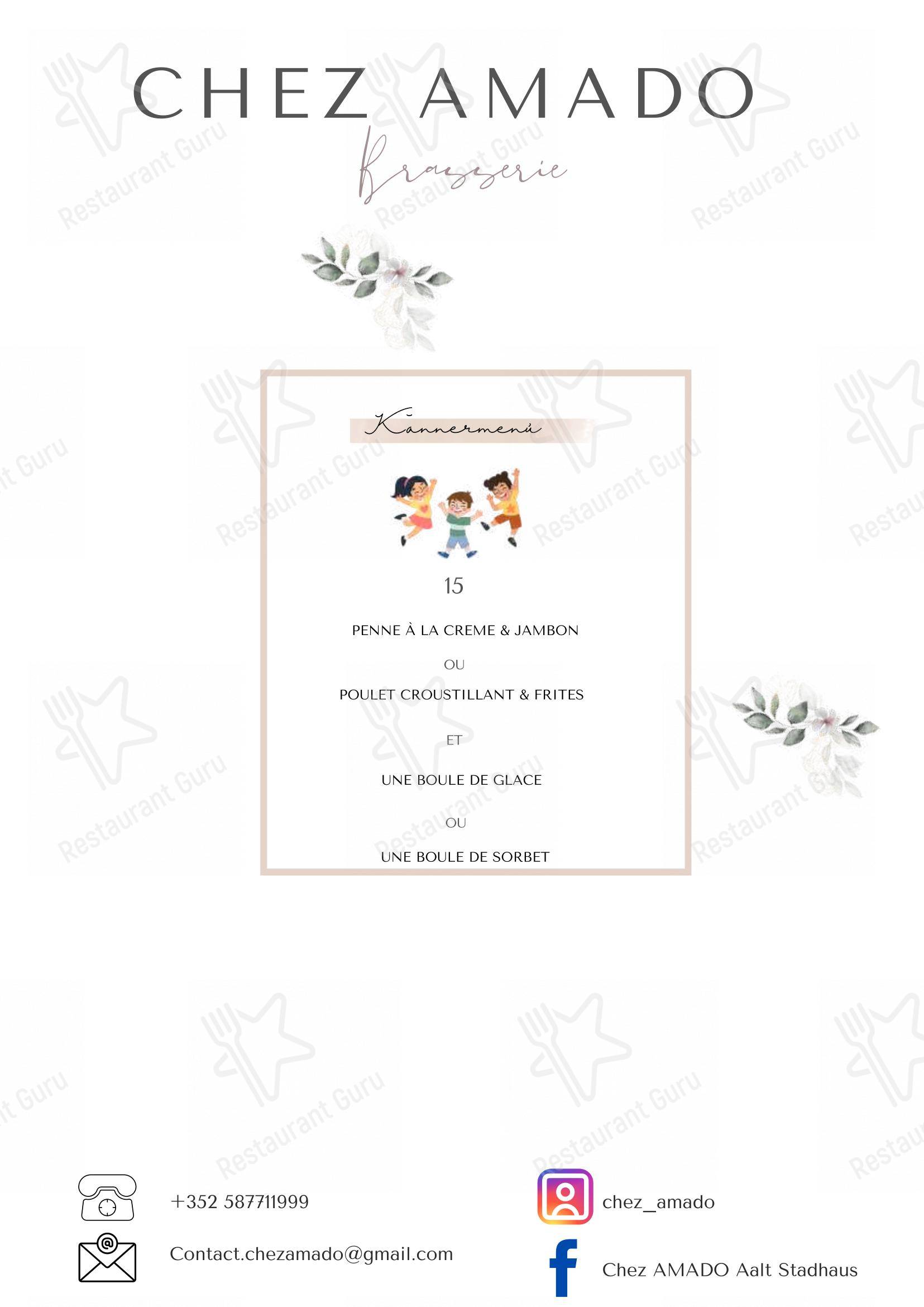 Menu pour Chez Amado - Menu bar