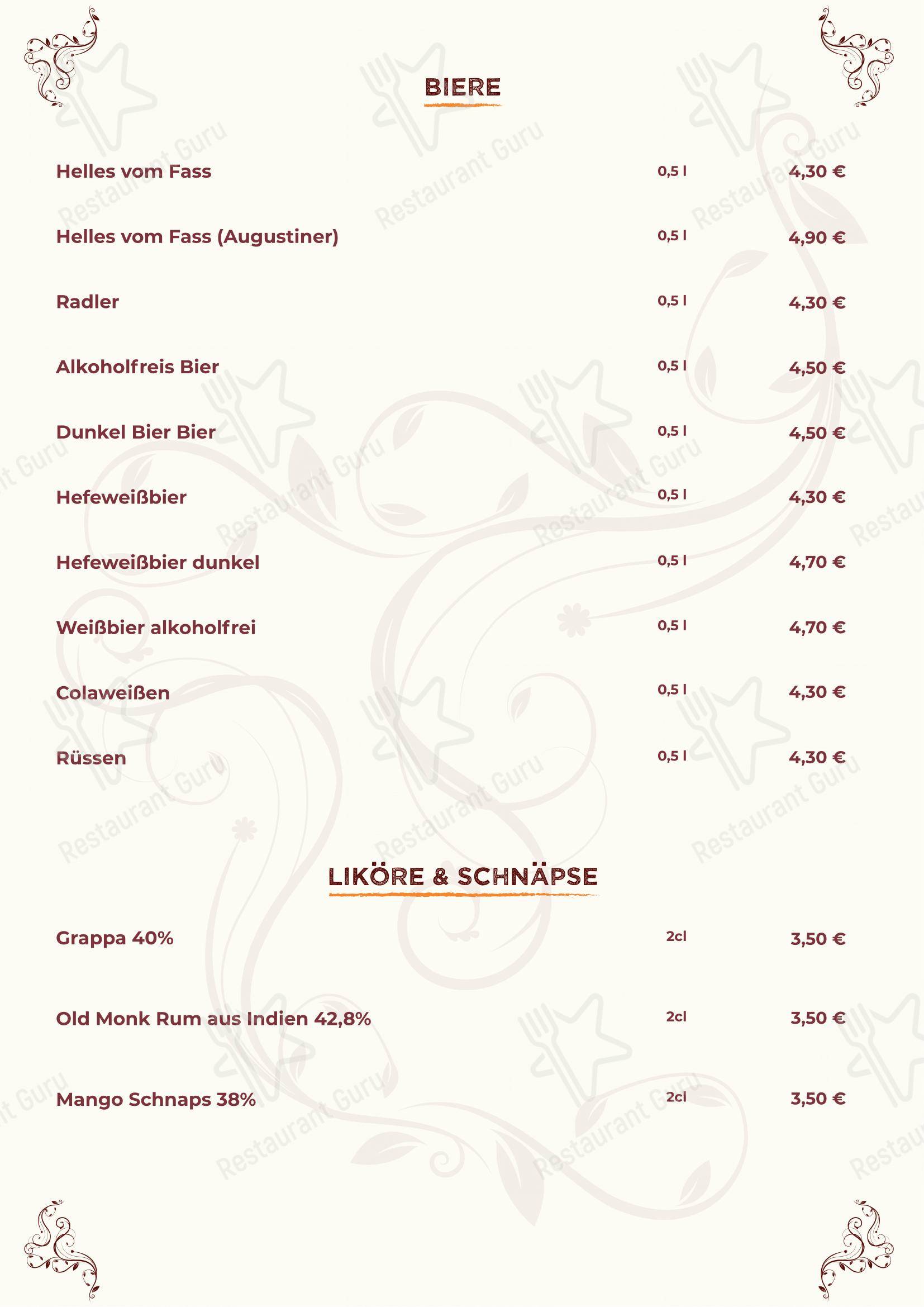 Menu bar pour Indisches Spezialität Restaurant Shimla Germering dans Germering