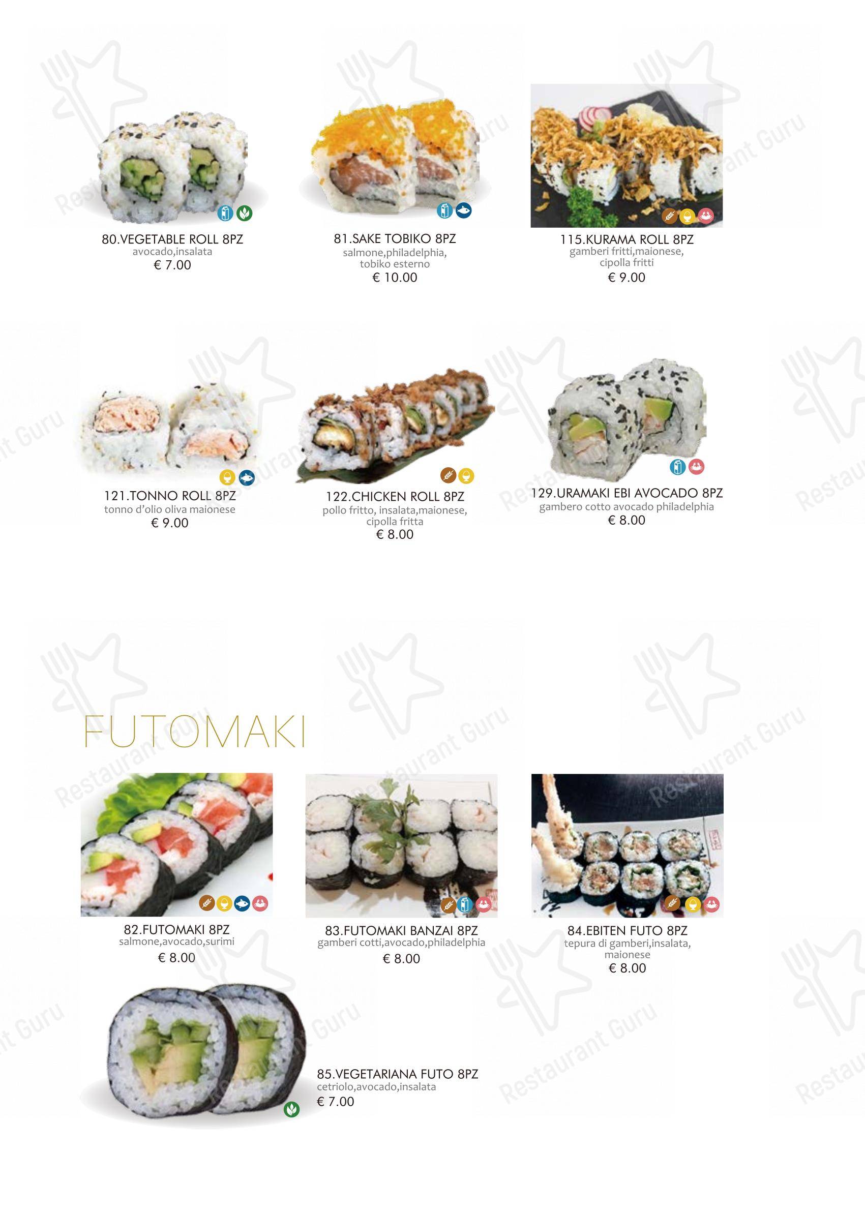 Kurama Restaurant in Basiglio - Menu bar