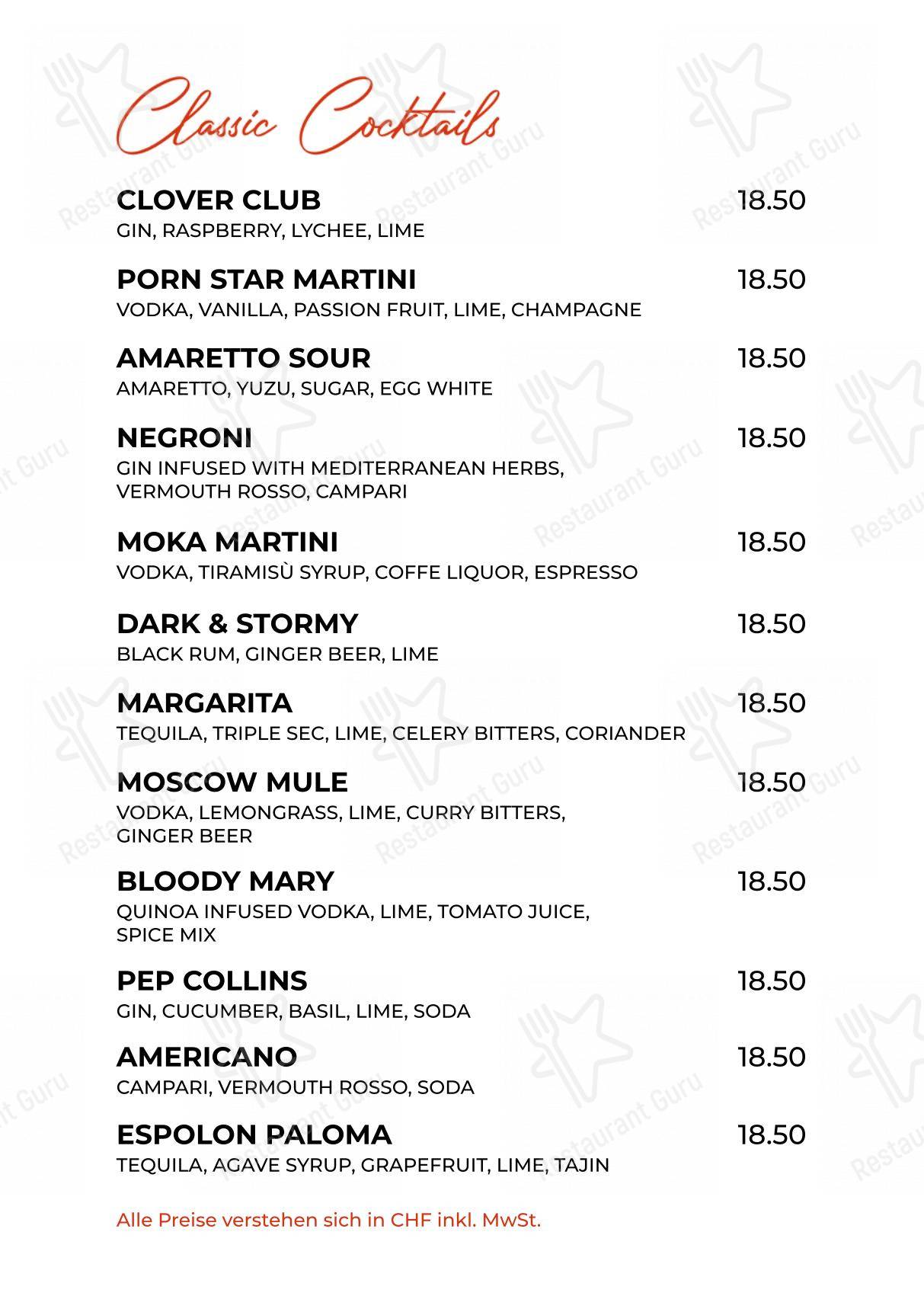 Menu di LEO Restaurant & Bar - Основное меню