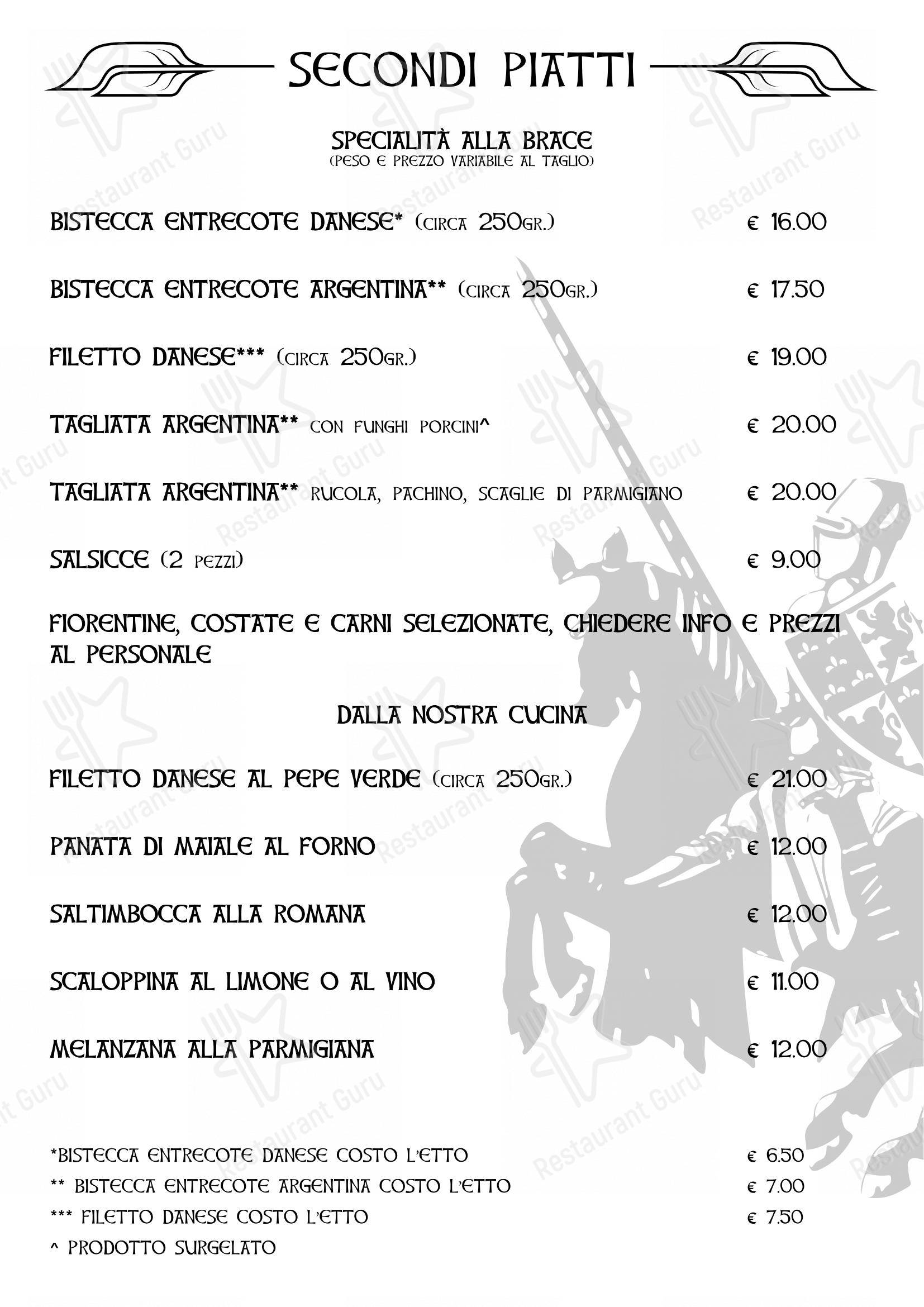 Menu di La Locanda Del Cavaliere - Menu
