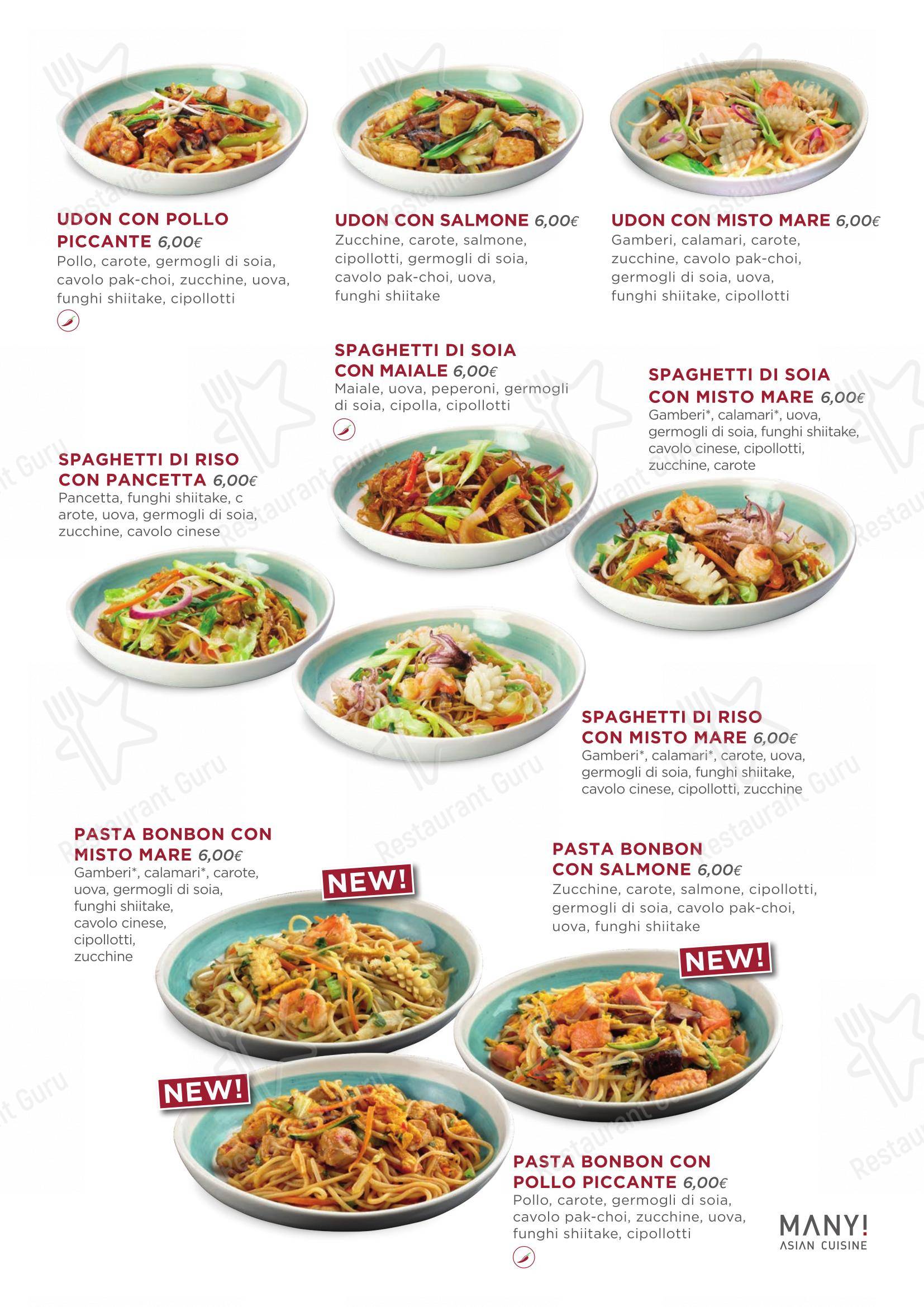 Menu bar per MANYI - Bologna ristorante