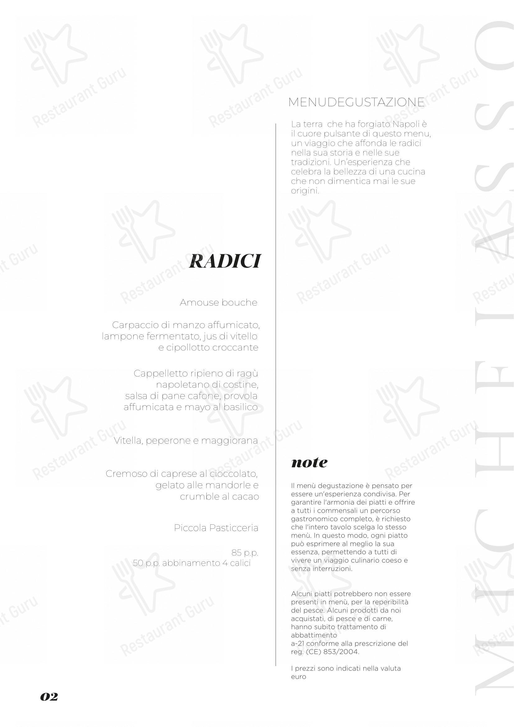 Menu bar per Michelasso Ristorante Gourmet a Napoli ristorante