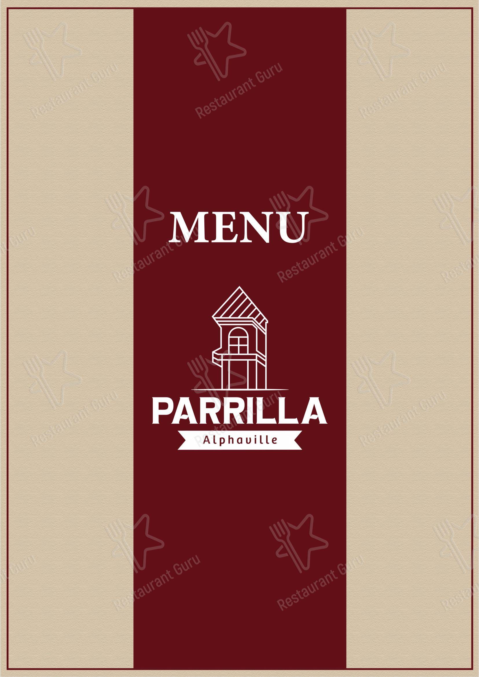 Parrilla Alphaville - Menu