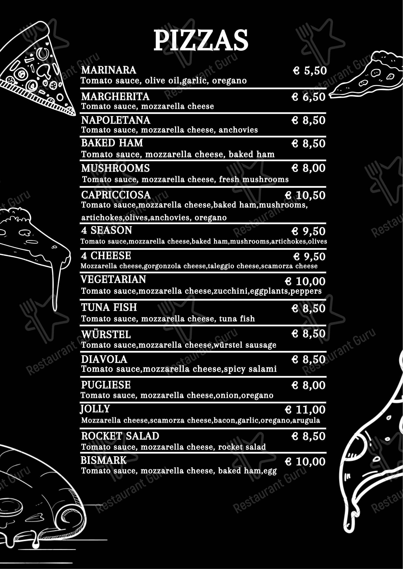 Menu di Pizzeria Da Romano Milano - Menu bar