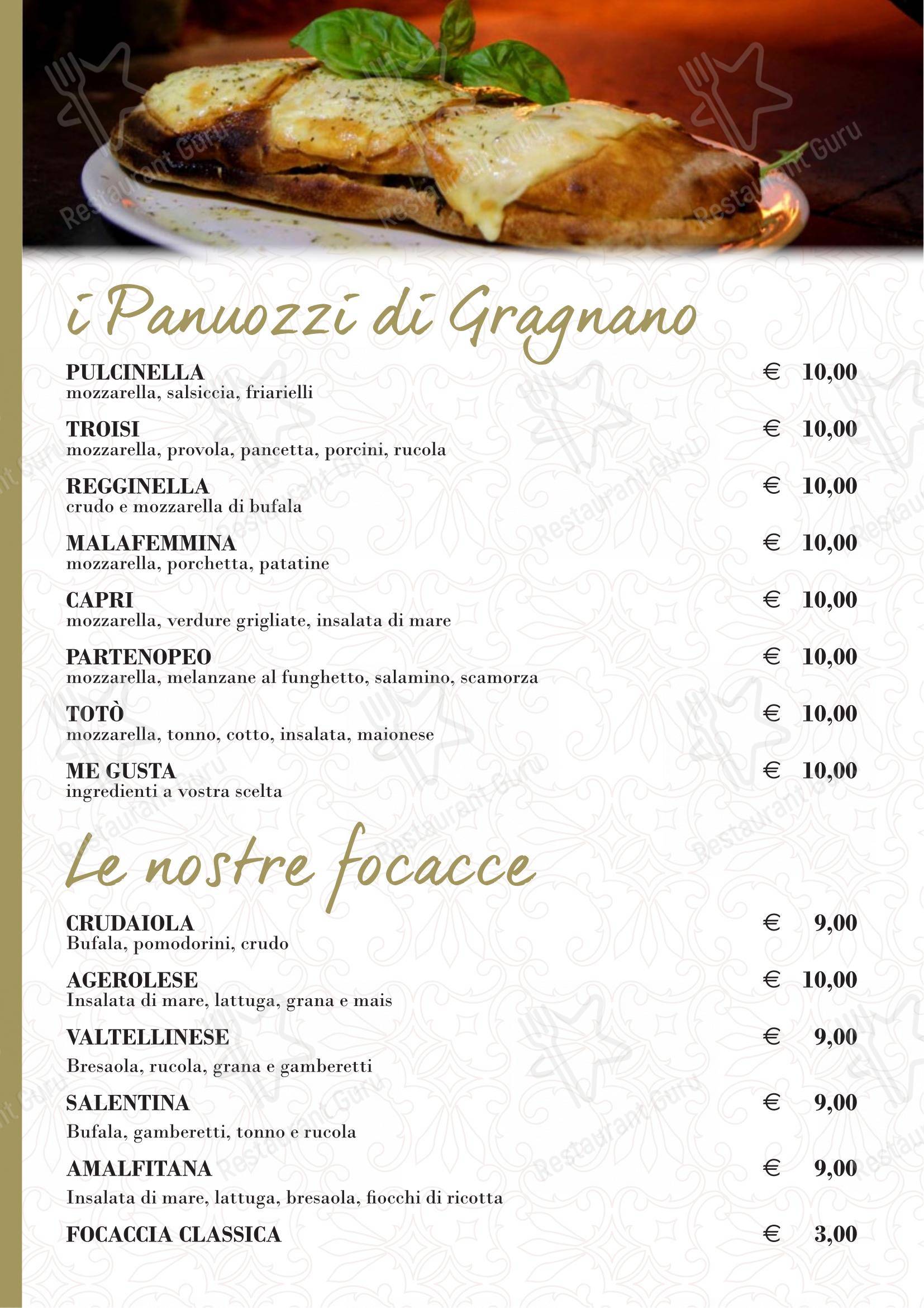 Menu bar per Pizzeria Ristorante La Rosa dei Venti in Rezzato