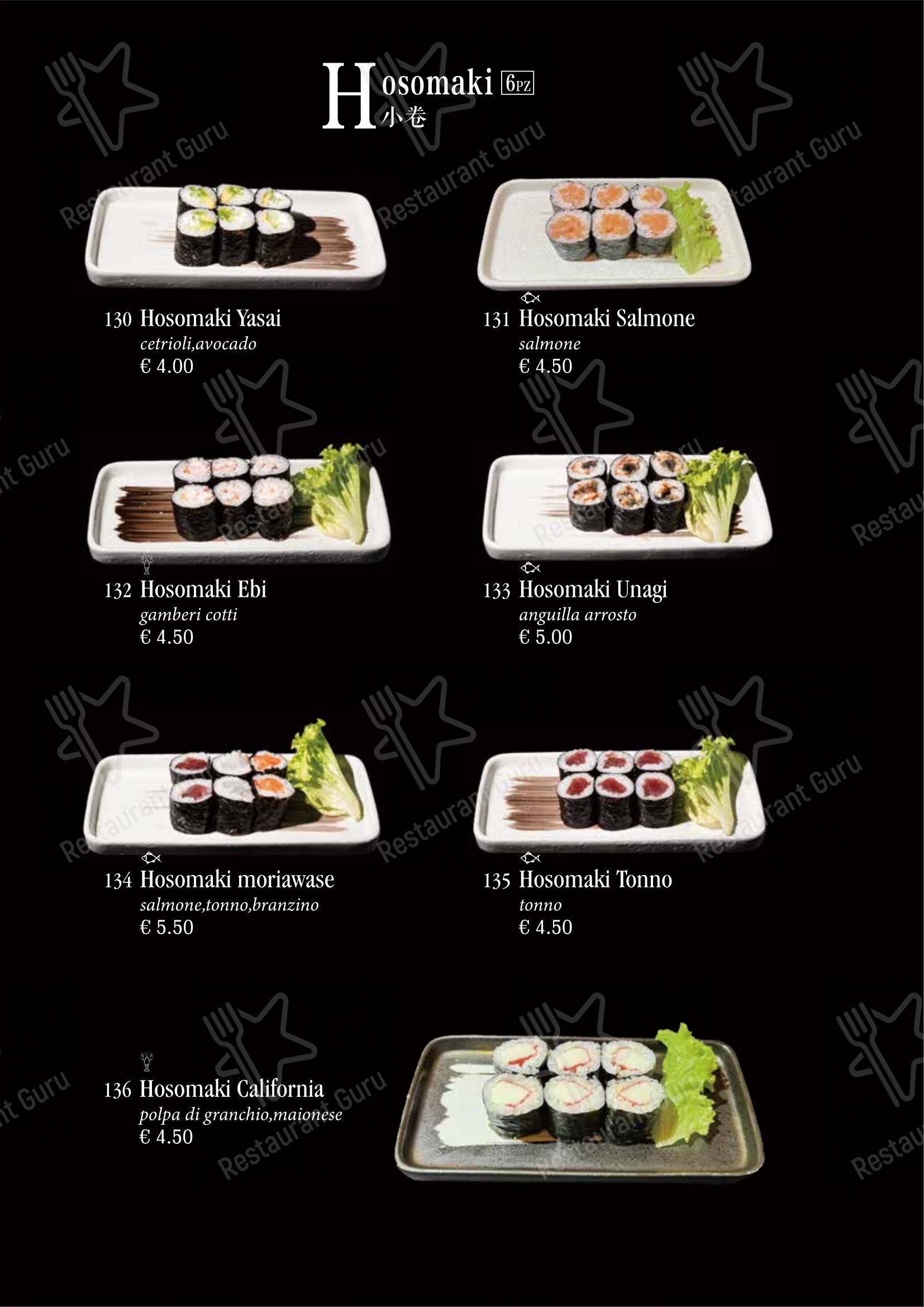 Menu bar per Ristorante Giapponese Tao in Arezzo
