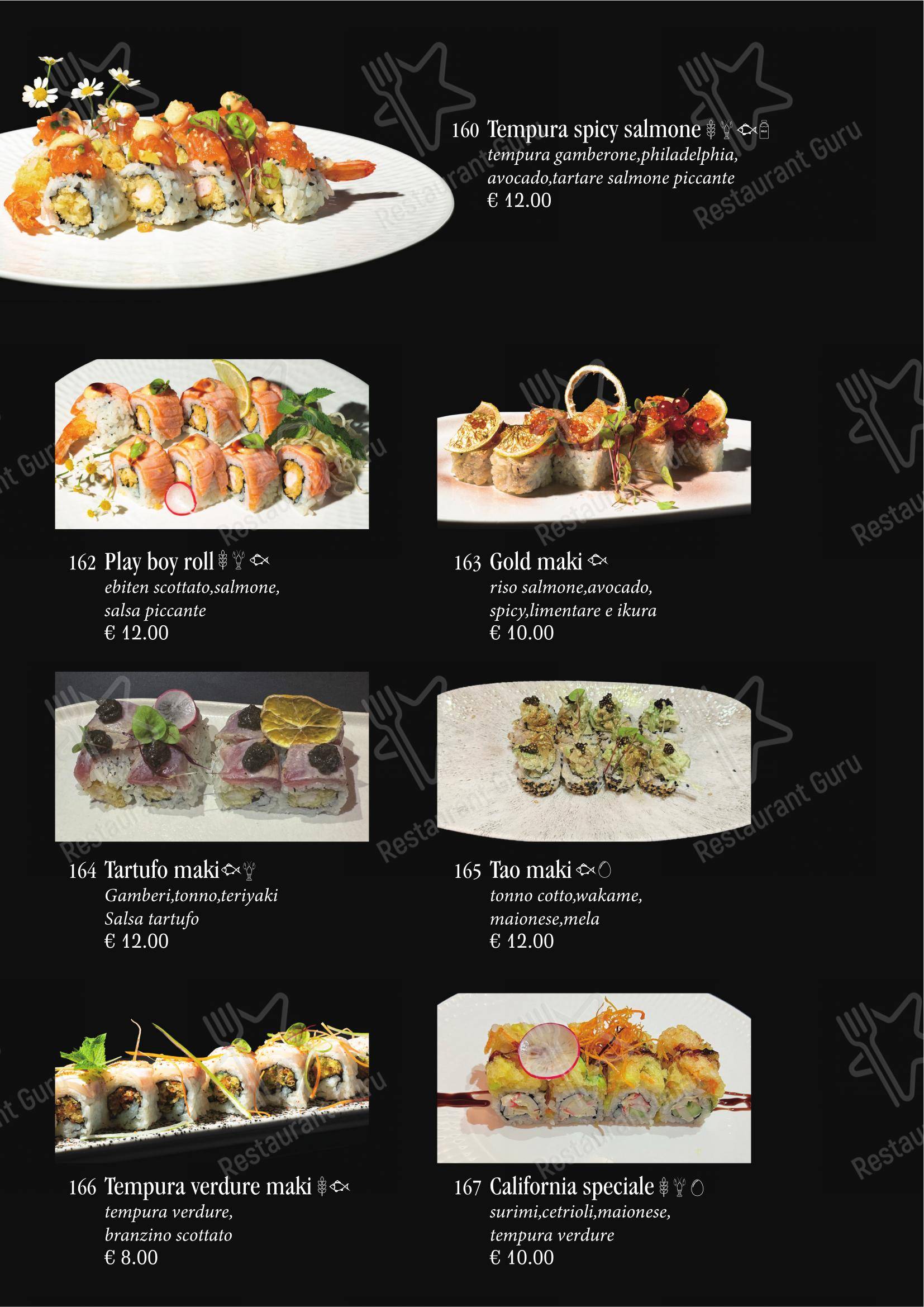 Menu per Ristorante Giapponese Tao in Arezzo