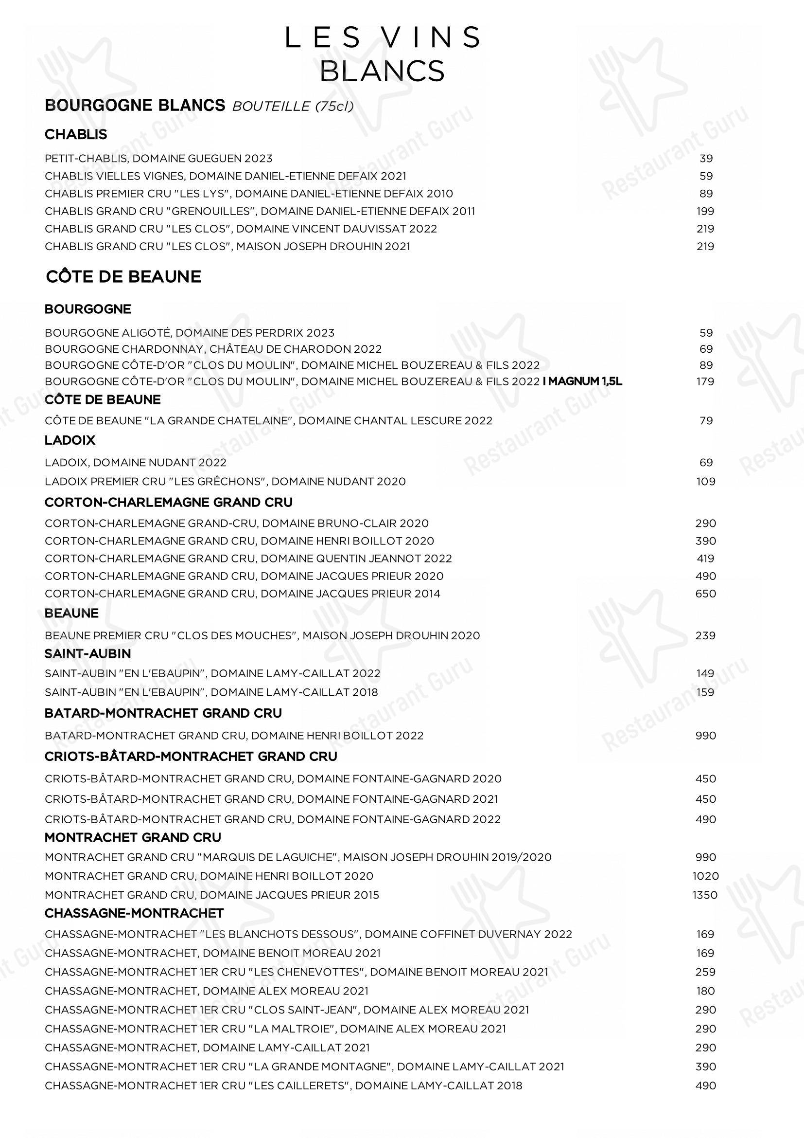Restaurant Brigitte dans Paris - Коктейльная карта
