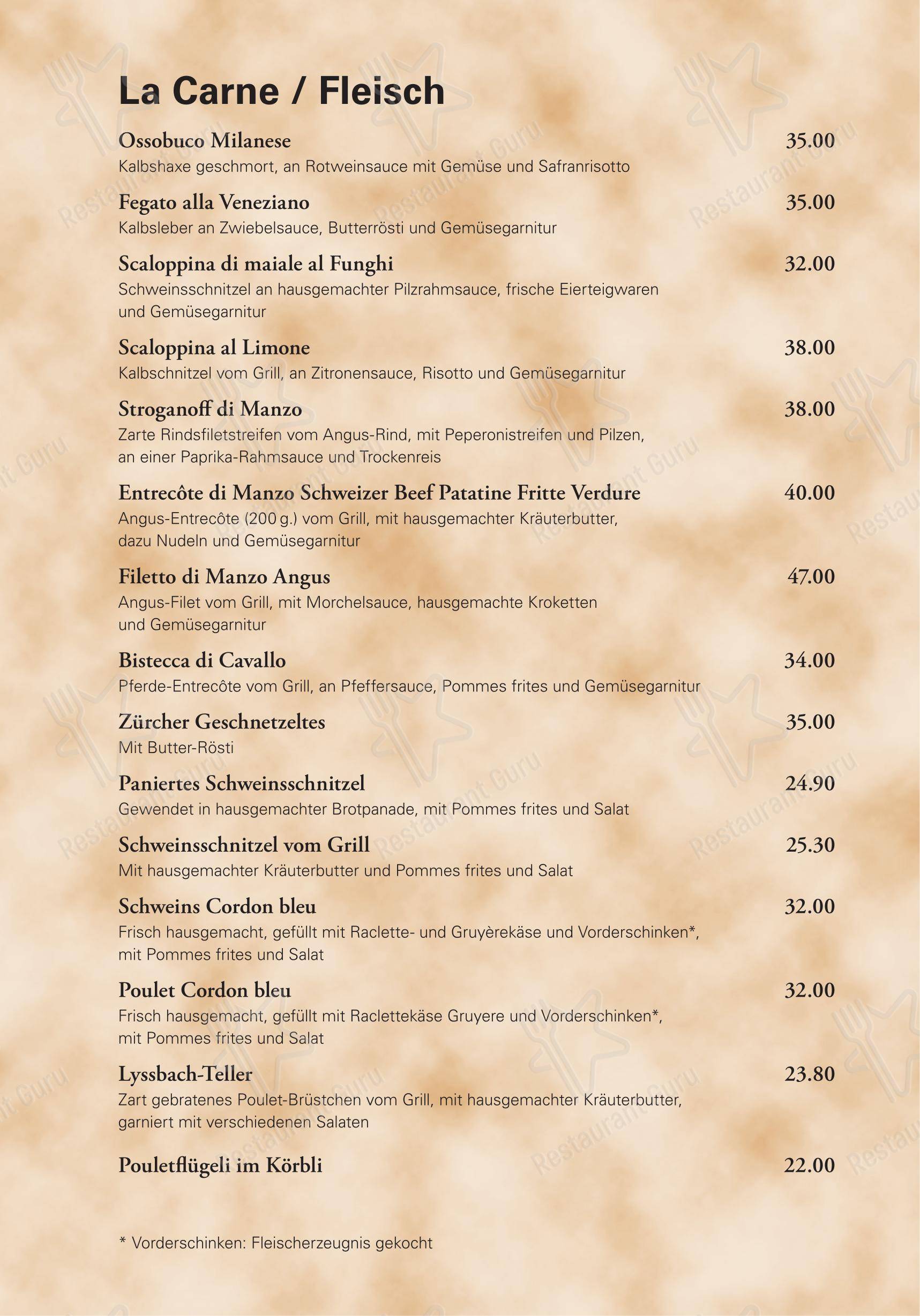 Menu di Restaurant Hirschen - Детское