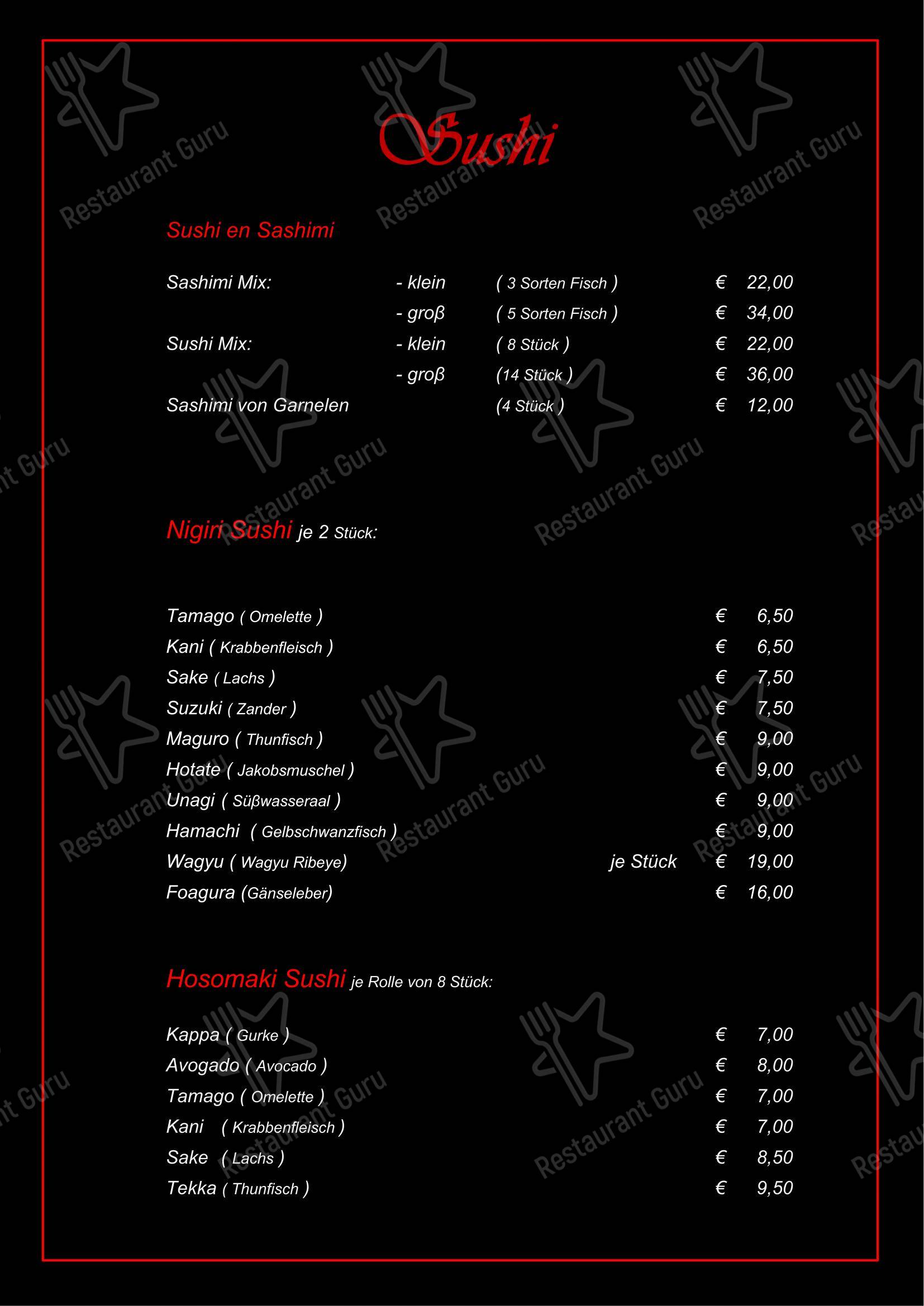 Menu pour Restaurant Umami Hengelo - Основное меню