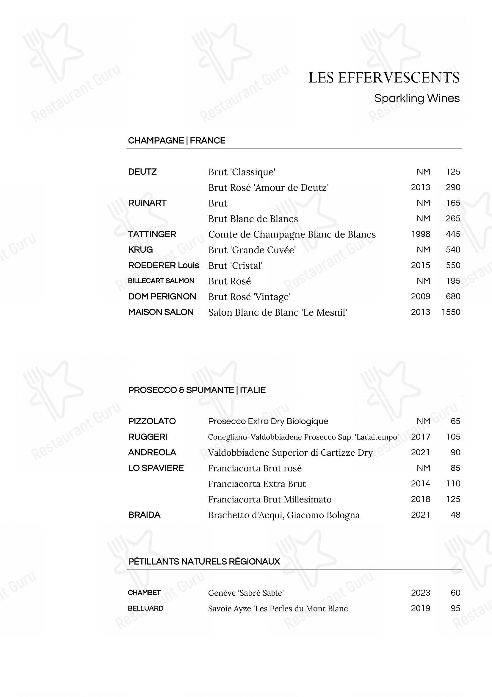 Menu di Restaurant du Cheval-Blanc - Детское