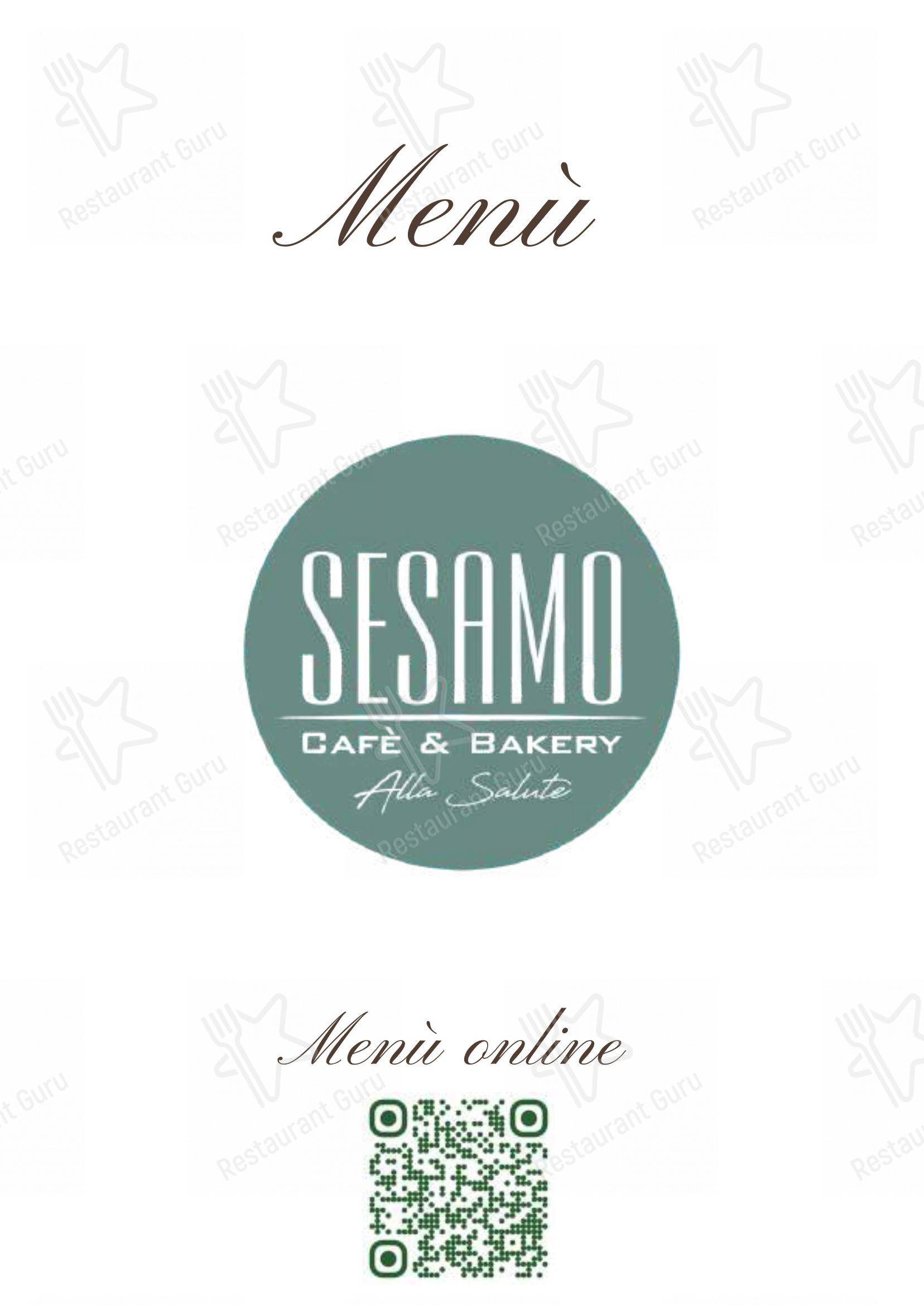 Menu di SESAMO, Caffetteria, Panetteria, Colazioni, Pranzi, Aperitivi - Menu bar