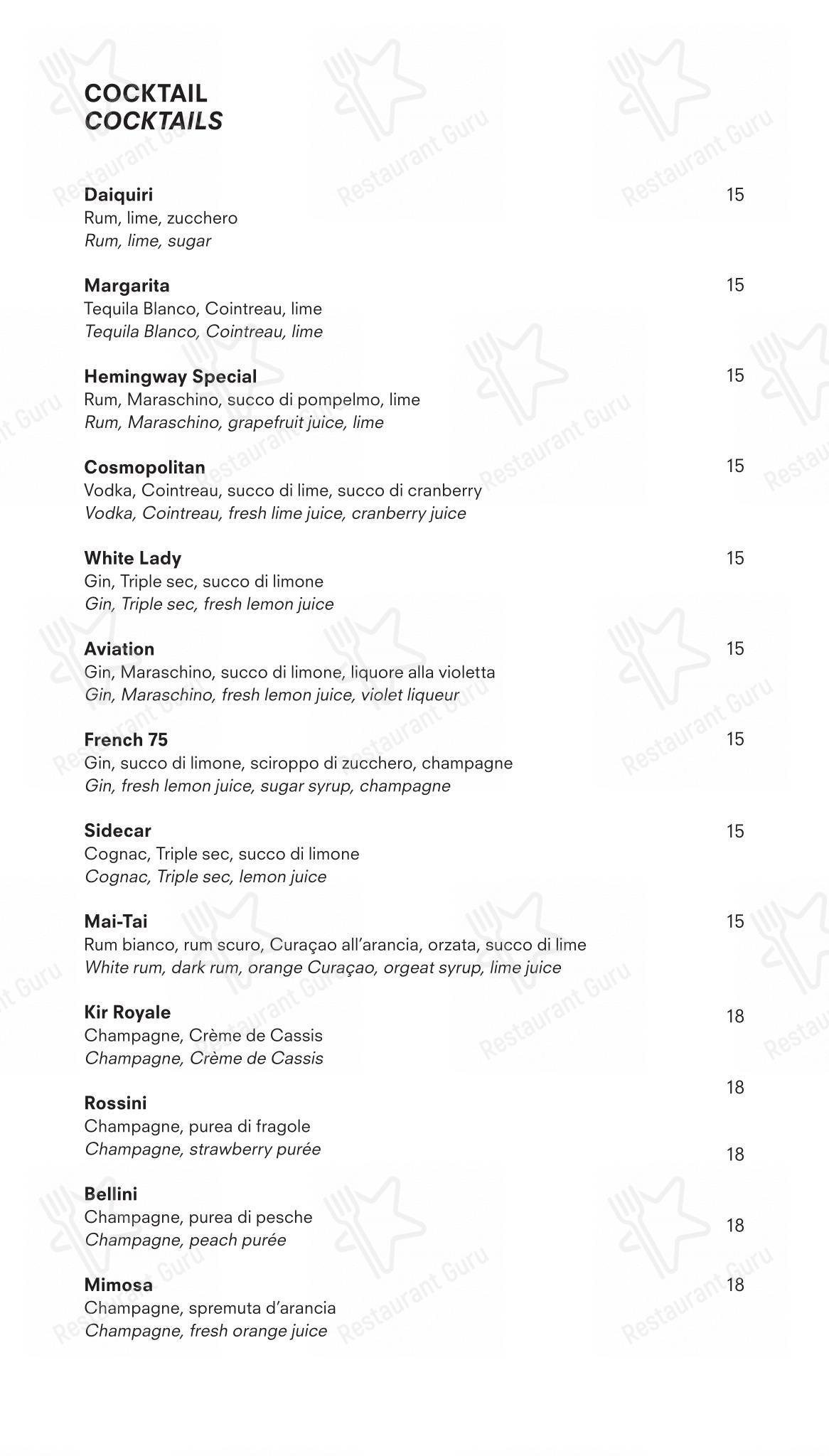 Menu per Torre ristorante
