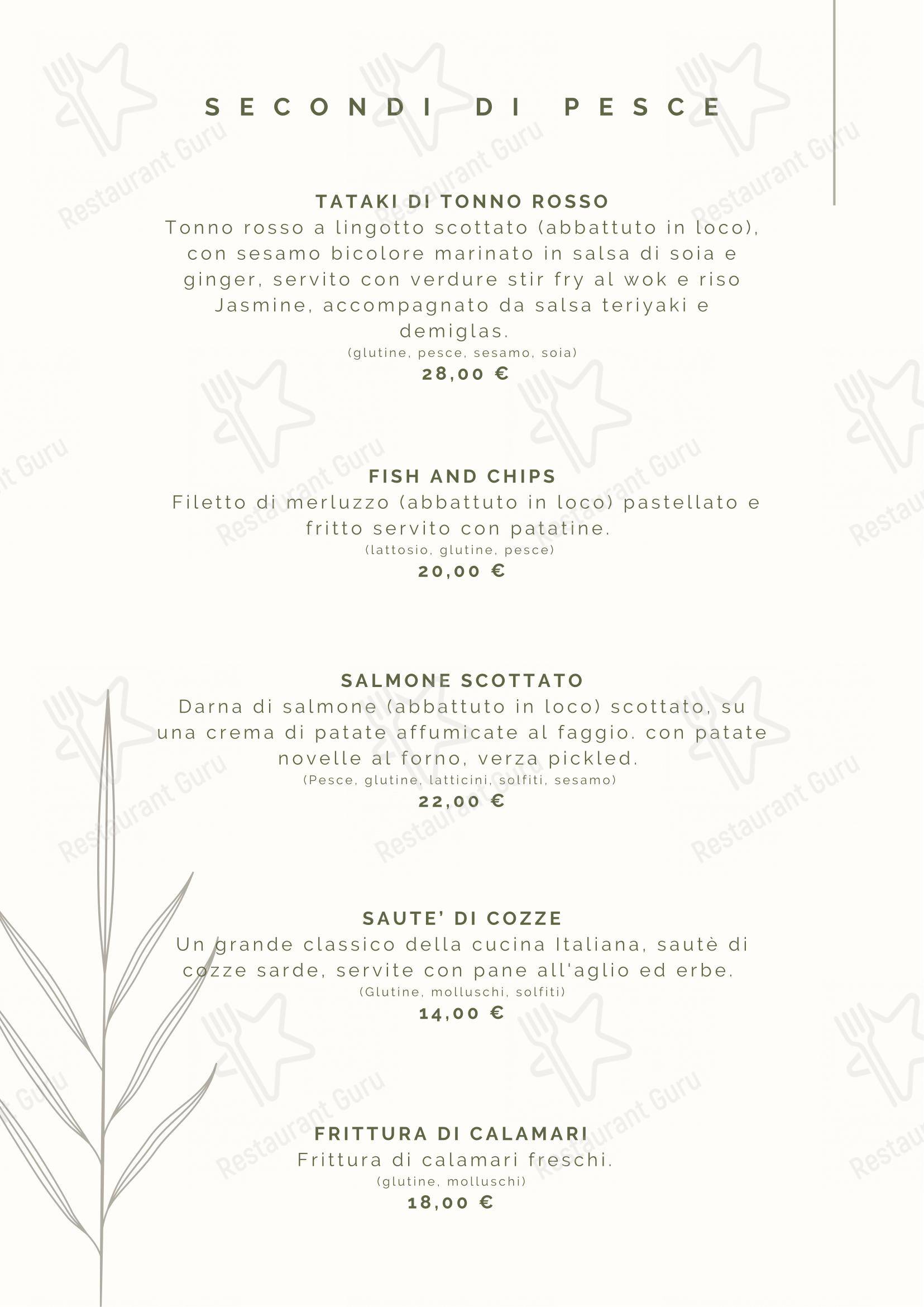 Tre Nodi Ristorante & Beach Bar in Fiumicino - Основное меню