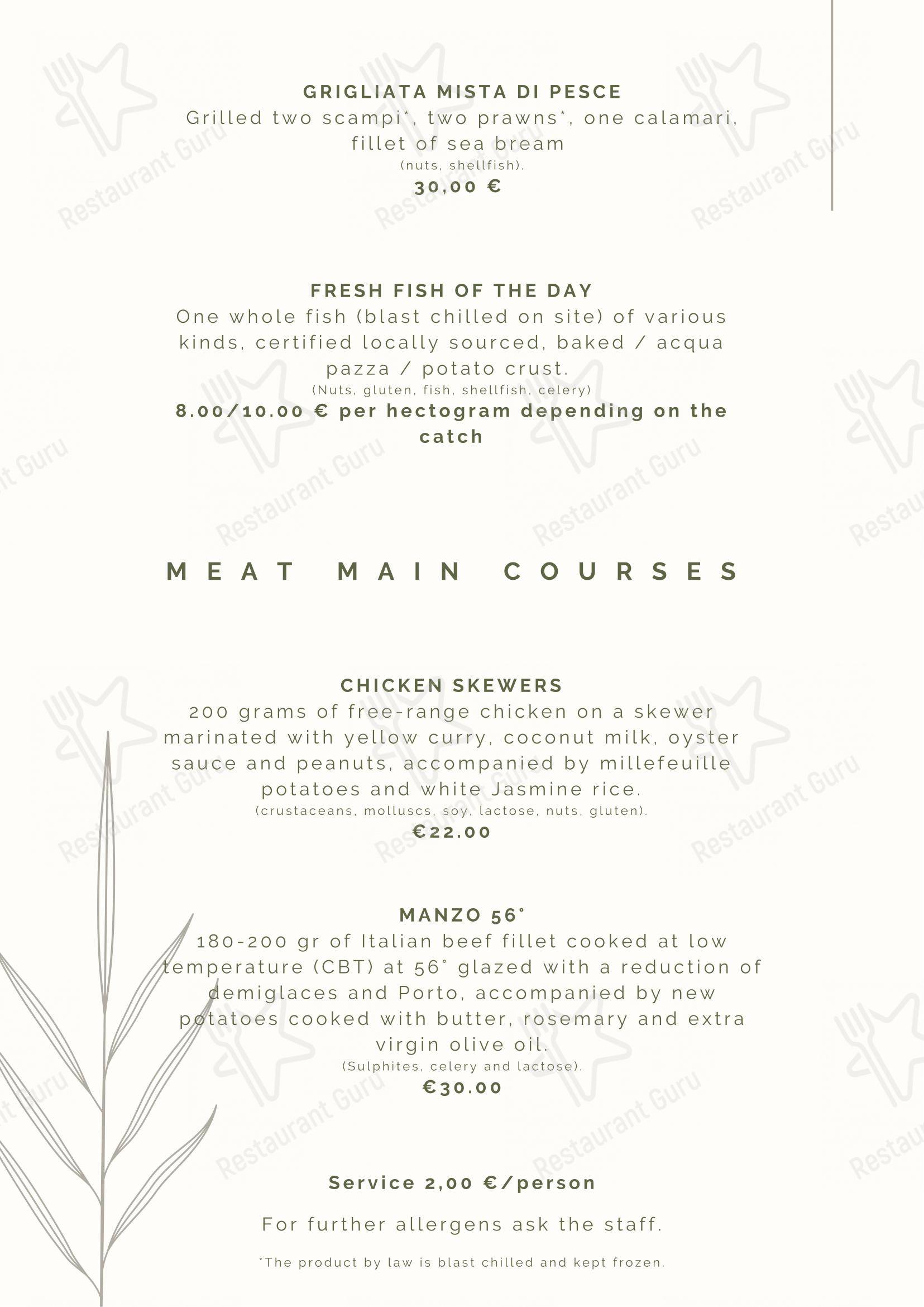 Menu bar per Tre Nodi Ristorante & Beach Bar in Fiumicino